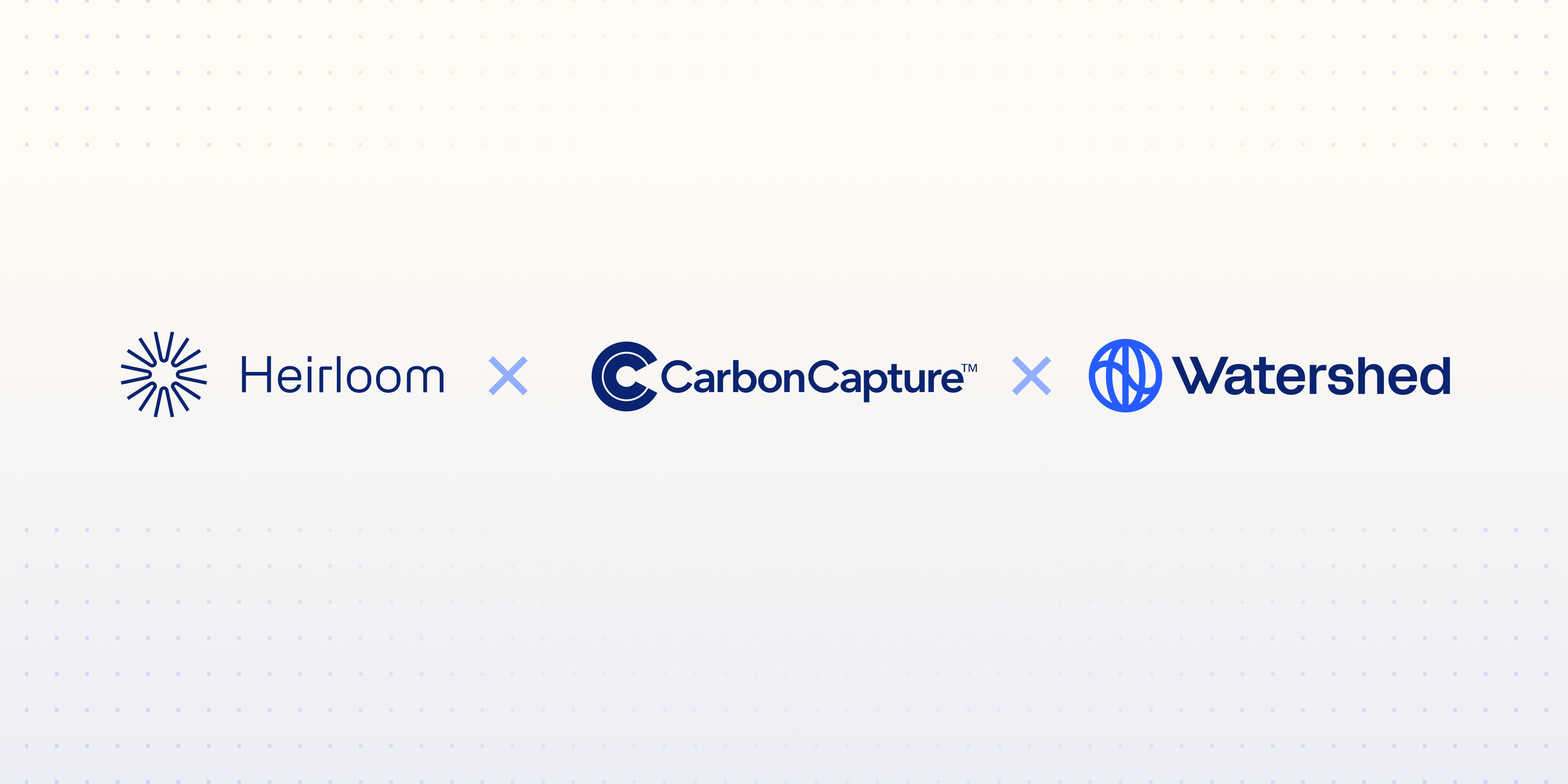 Heirloom, CarbonCapture, and Watershed logos