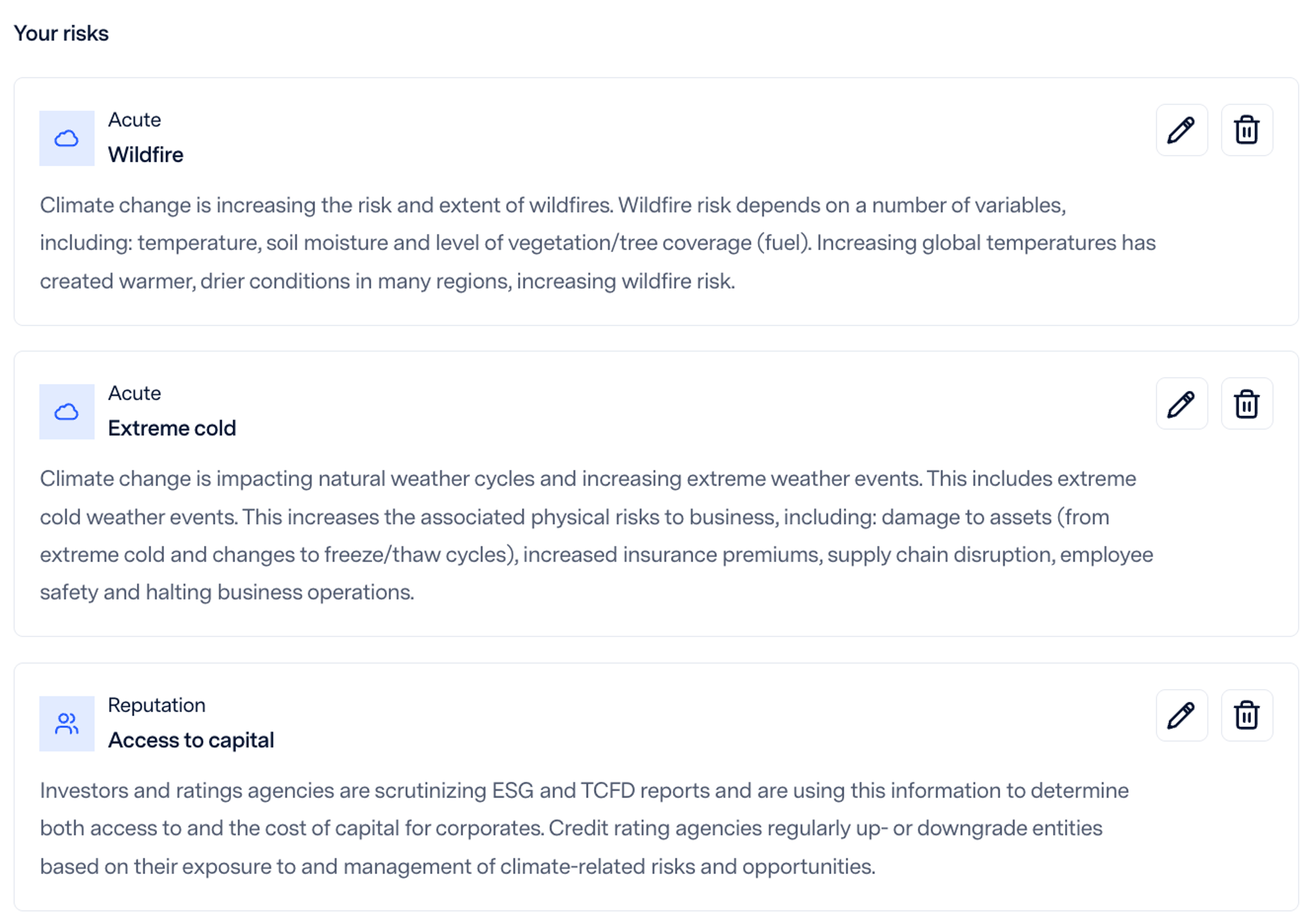 California climate risks