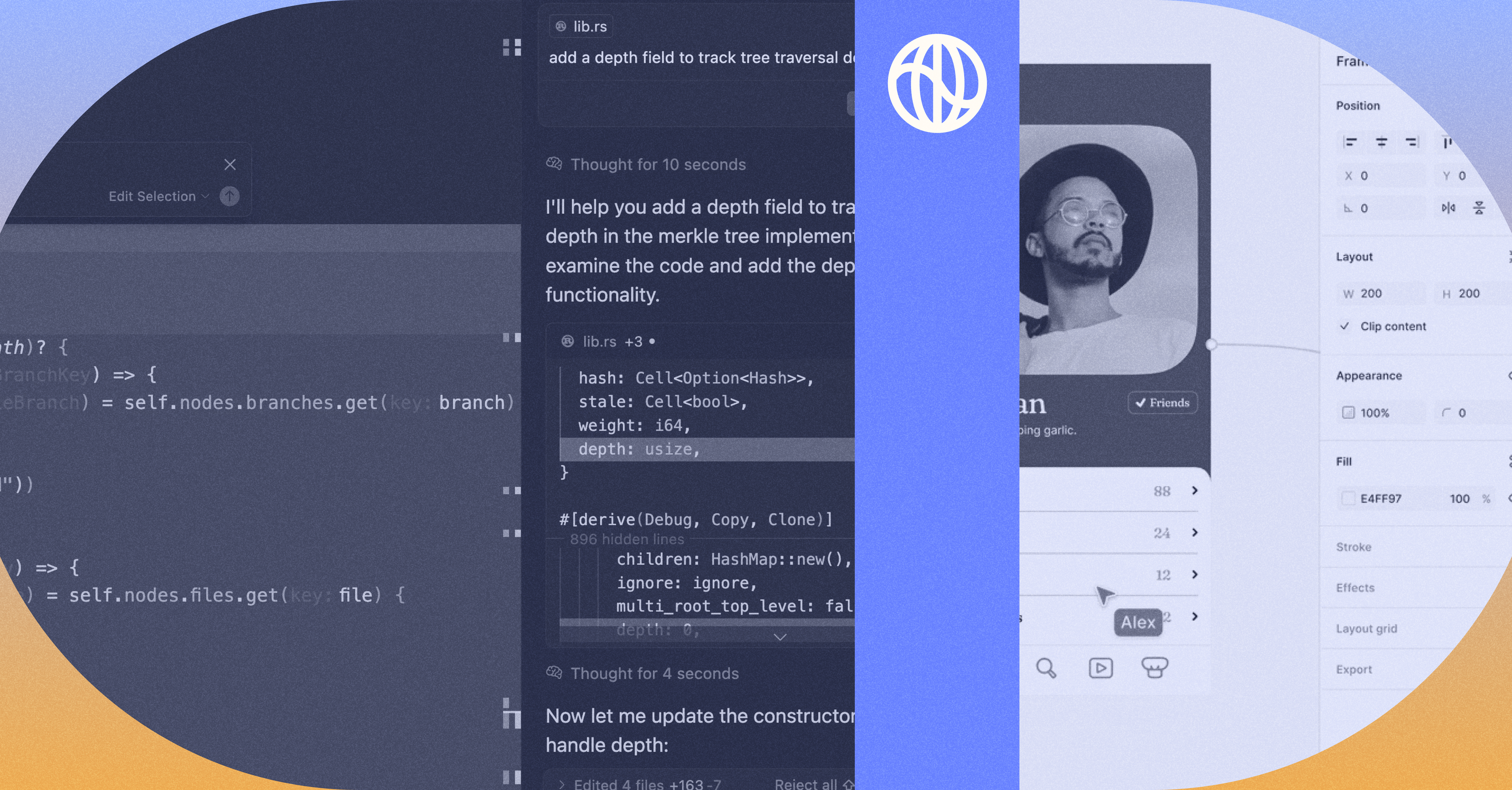 a cover image showing code and figma design files