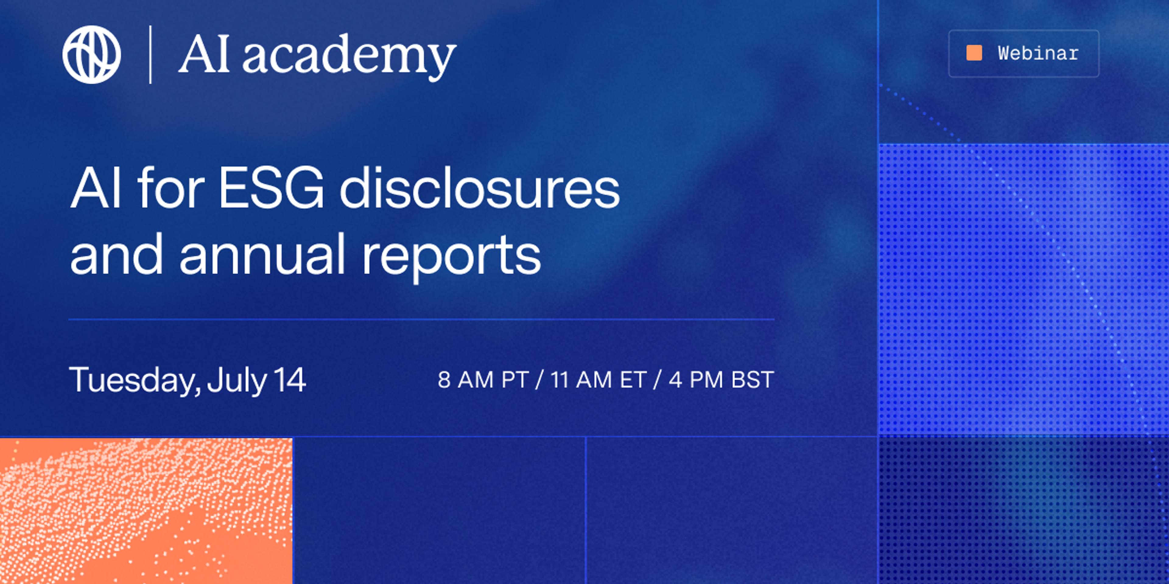 AI academy: how AI is reshaping ESG reporting