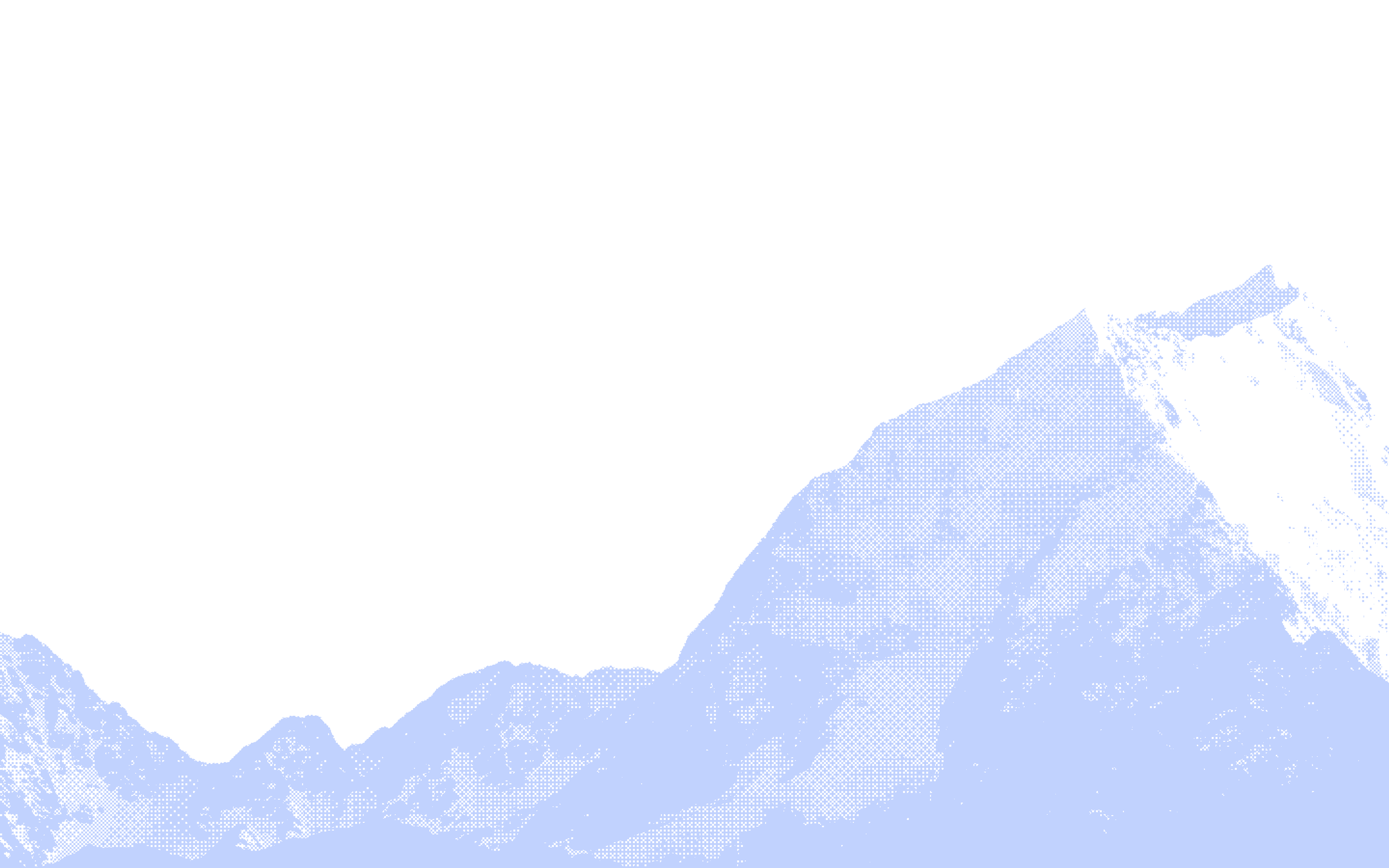 Mountains faded blue and dithered