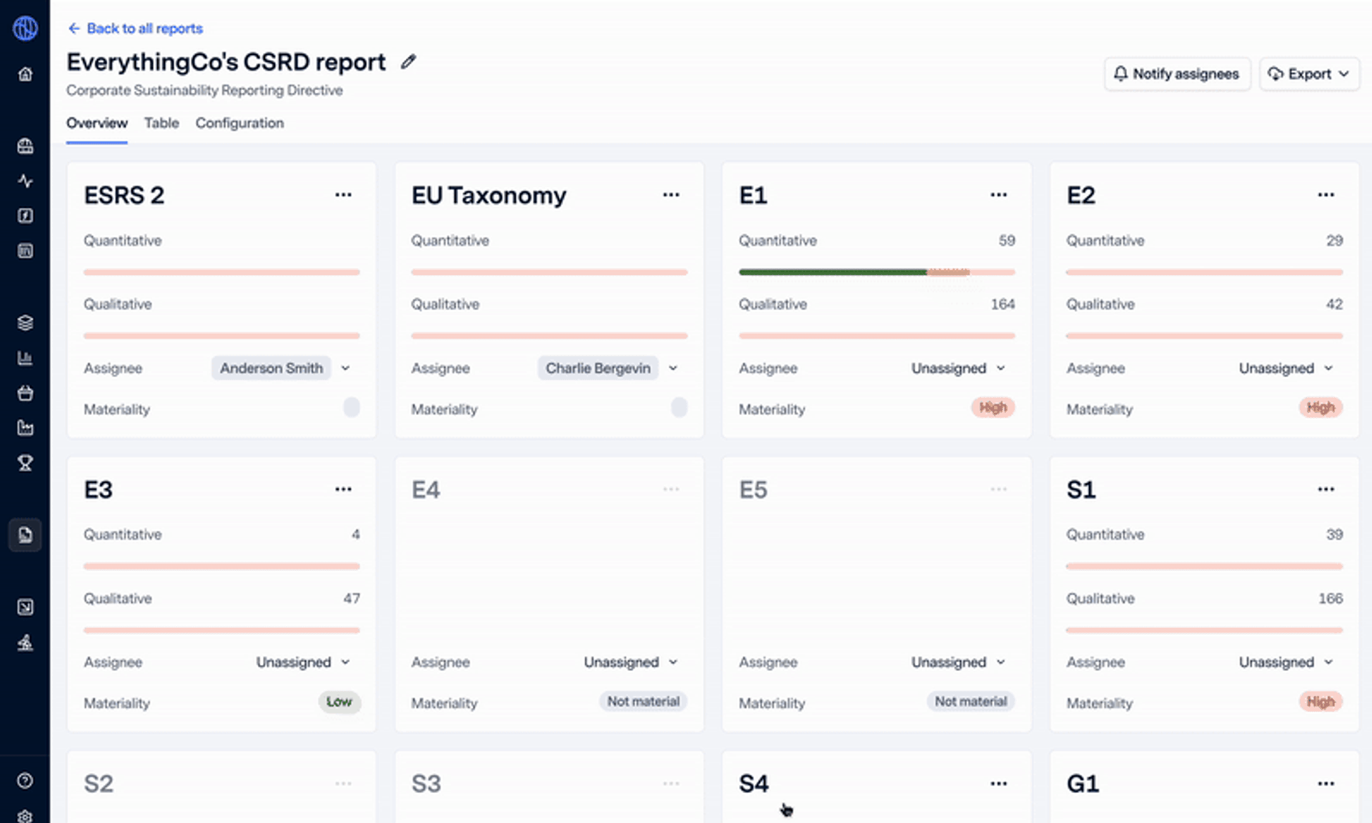GIF showing process to assign authors in reports