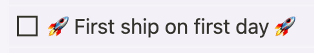 The “first ship” to-do item in our onboarding doc