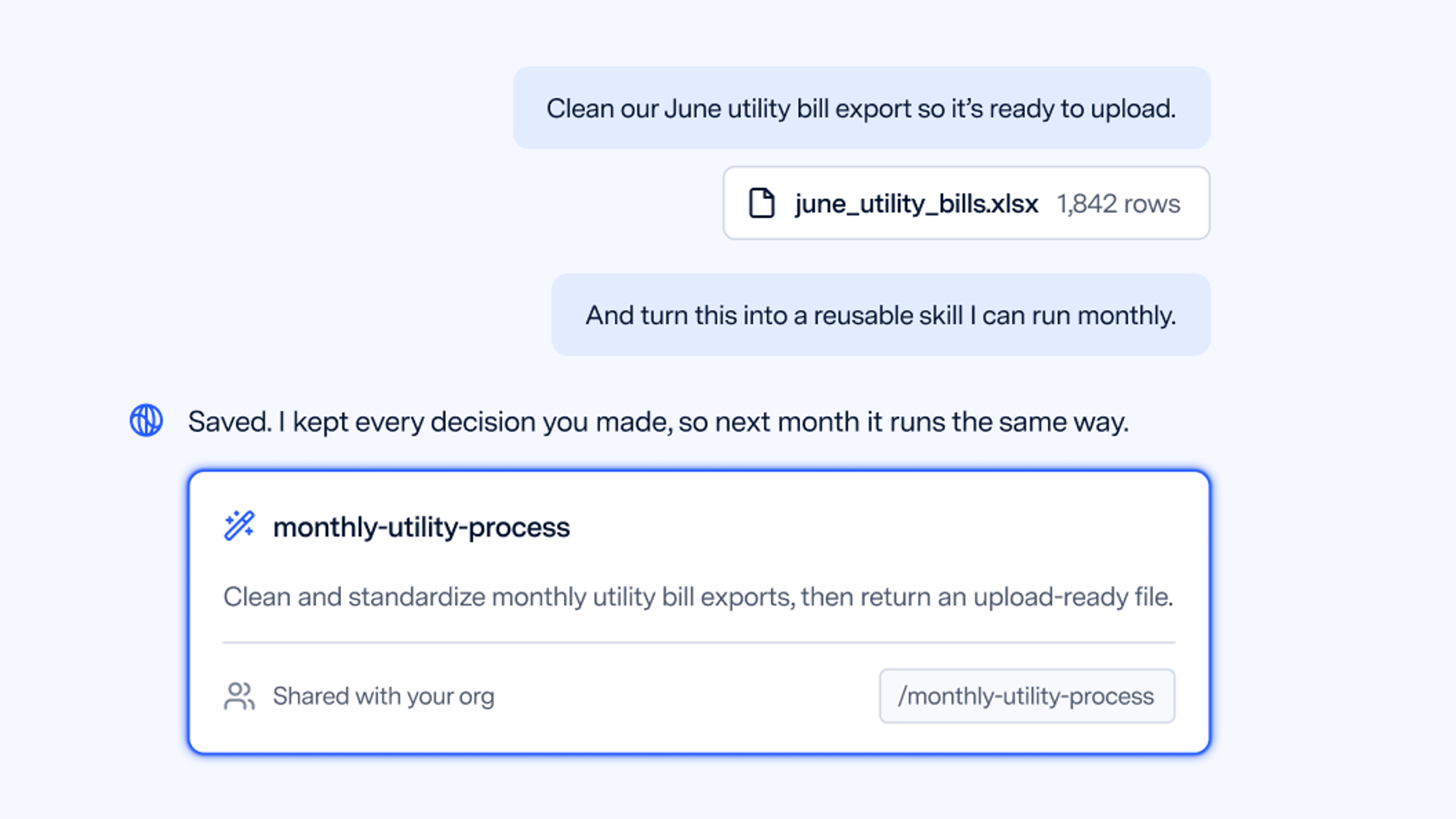 Watershed agent creating a custom skill
