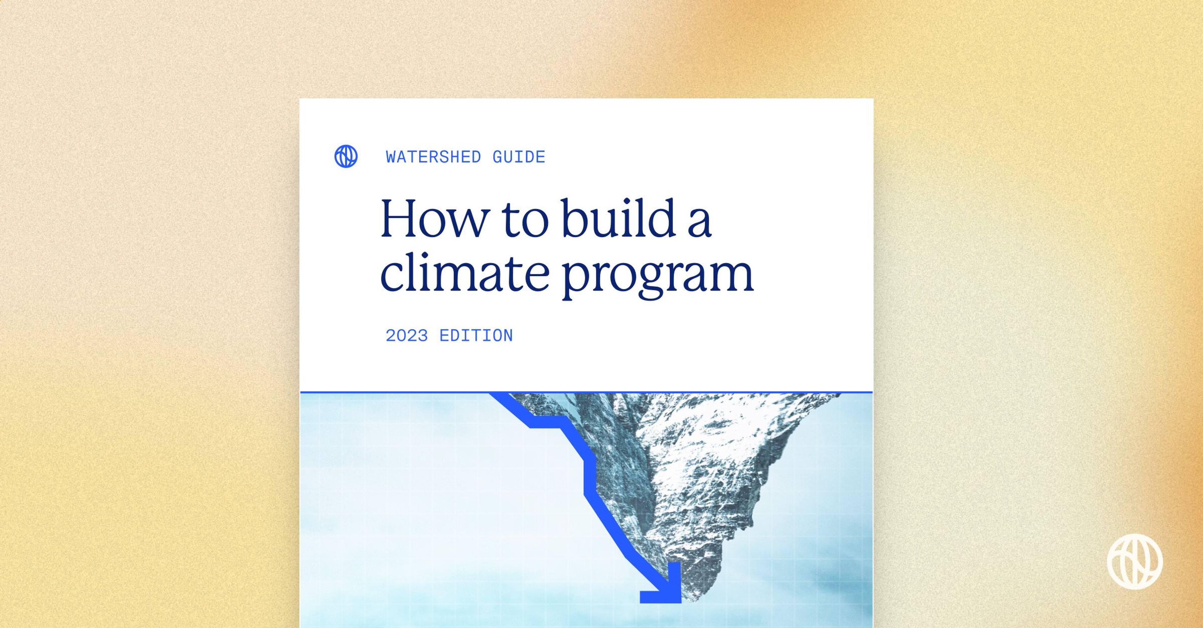 Mockup of Watershed Guide with mountain illustration on the cover