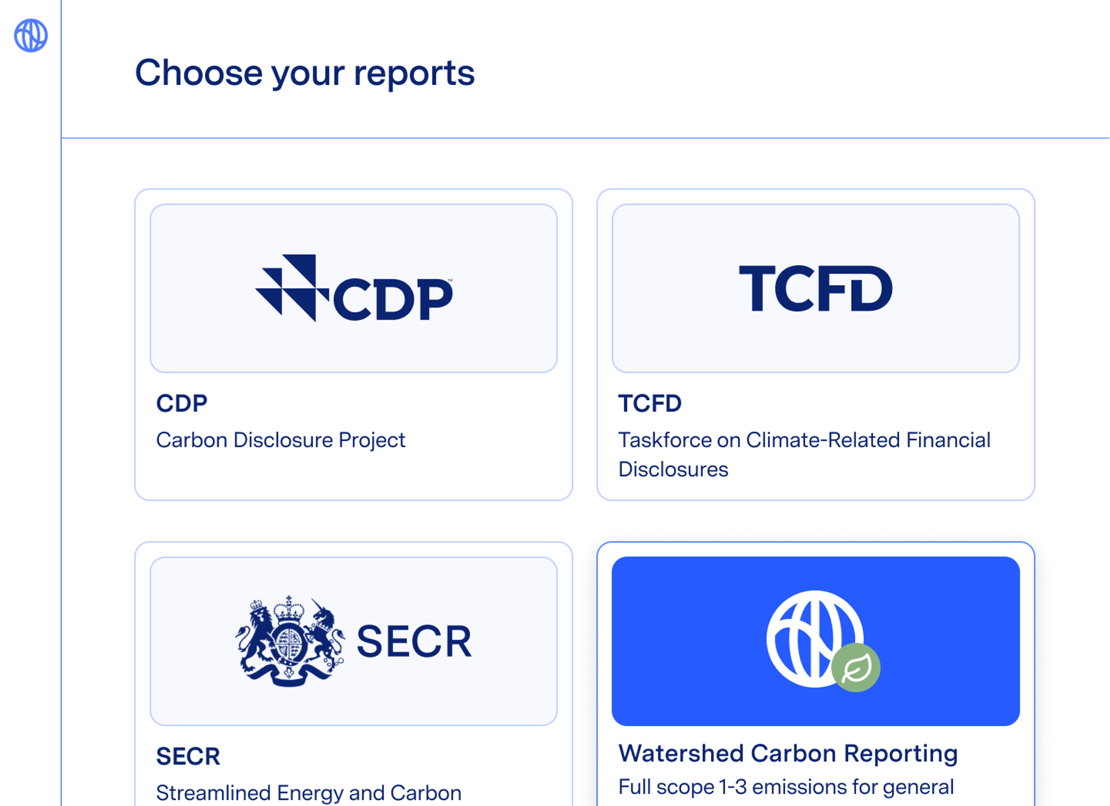 report section of watershed dashboard