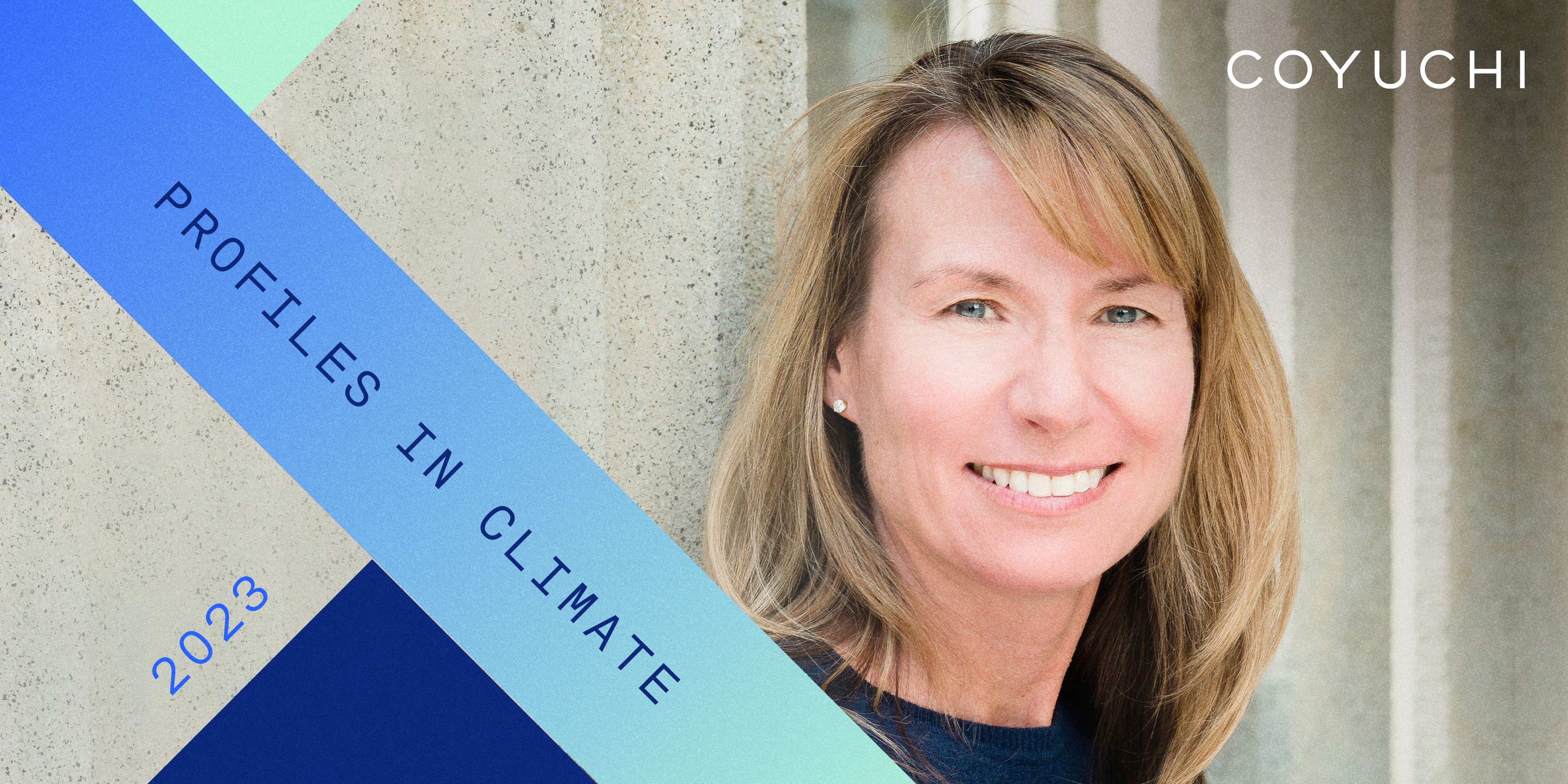 eileen mockus headshot and coyuchi logo