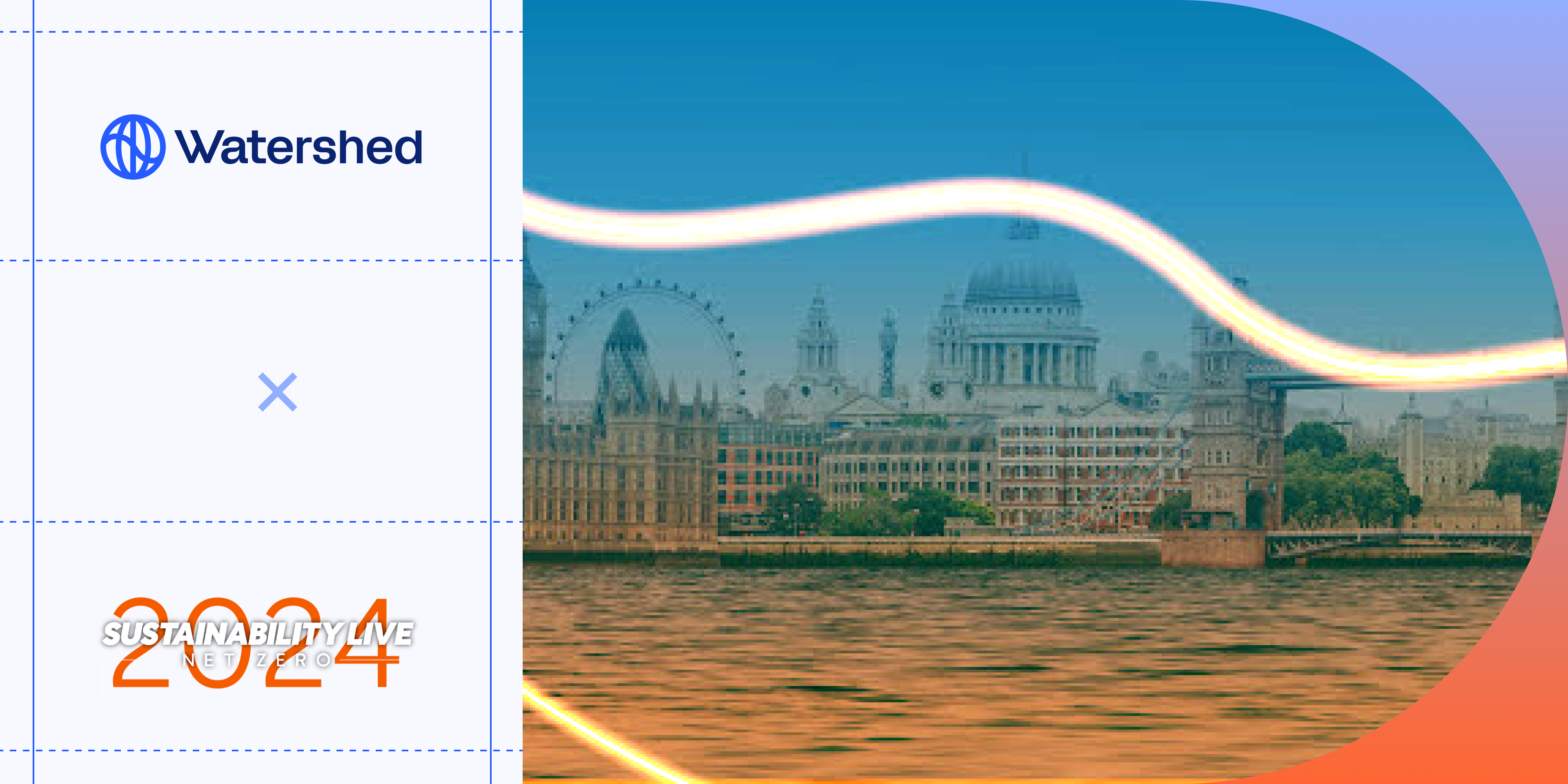 picture of london with watershed and net zero live logos