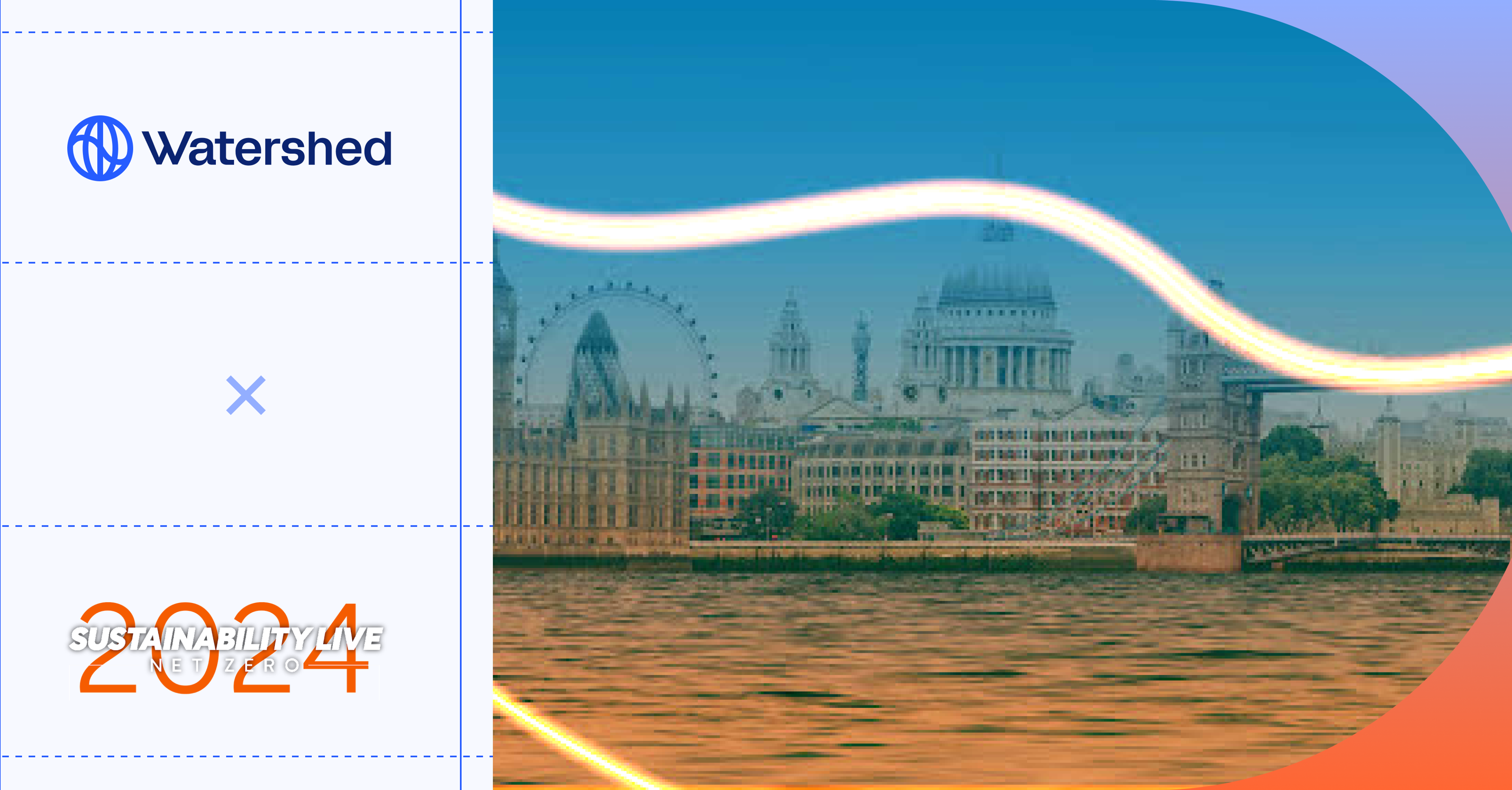 picture of london with watershed and net zero live logos
