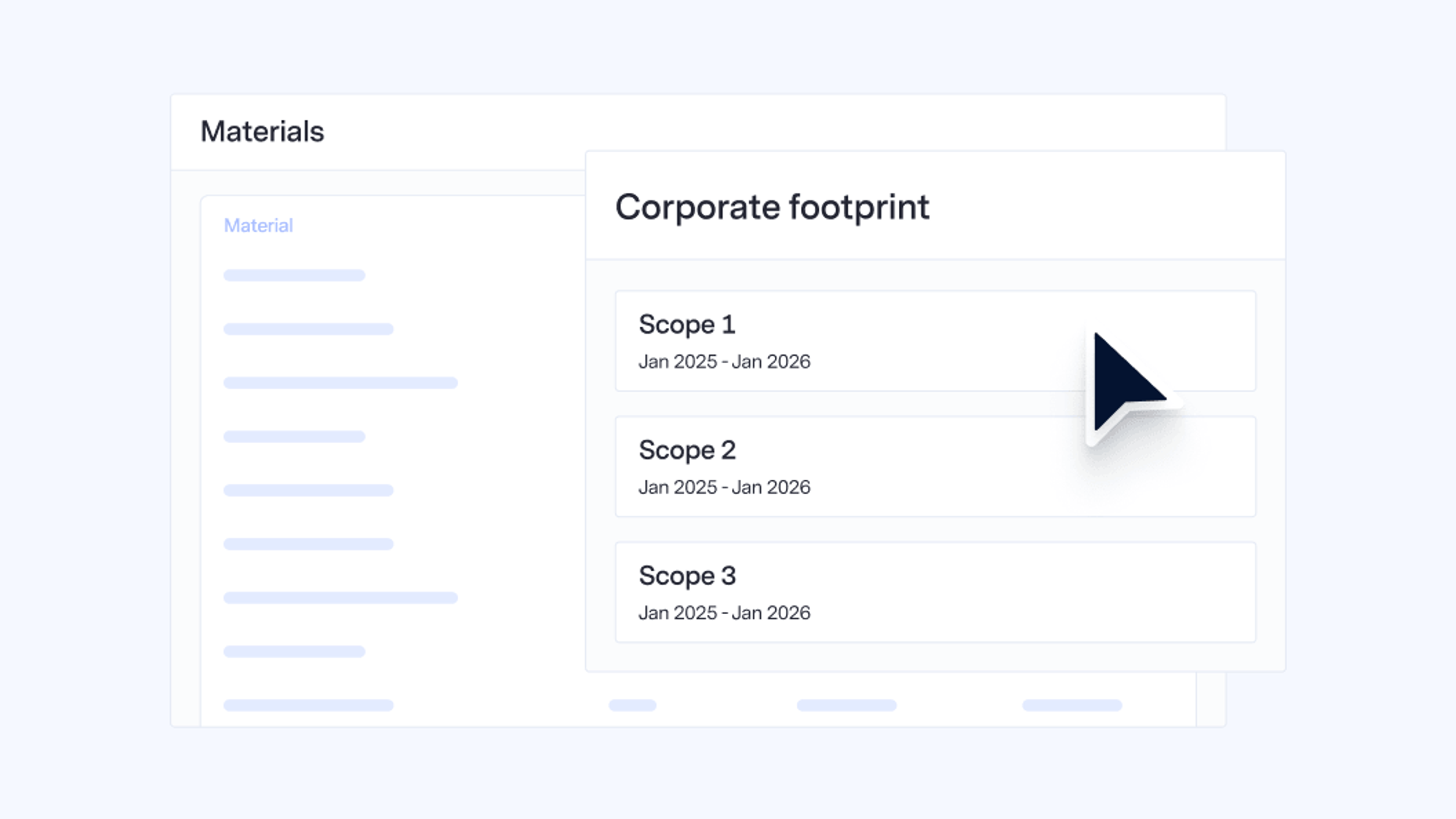 Cursor hovering over Scope 1 of a corporate footprint