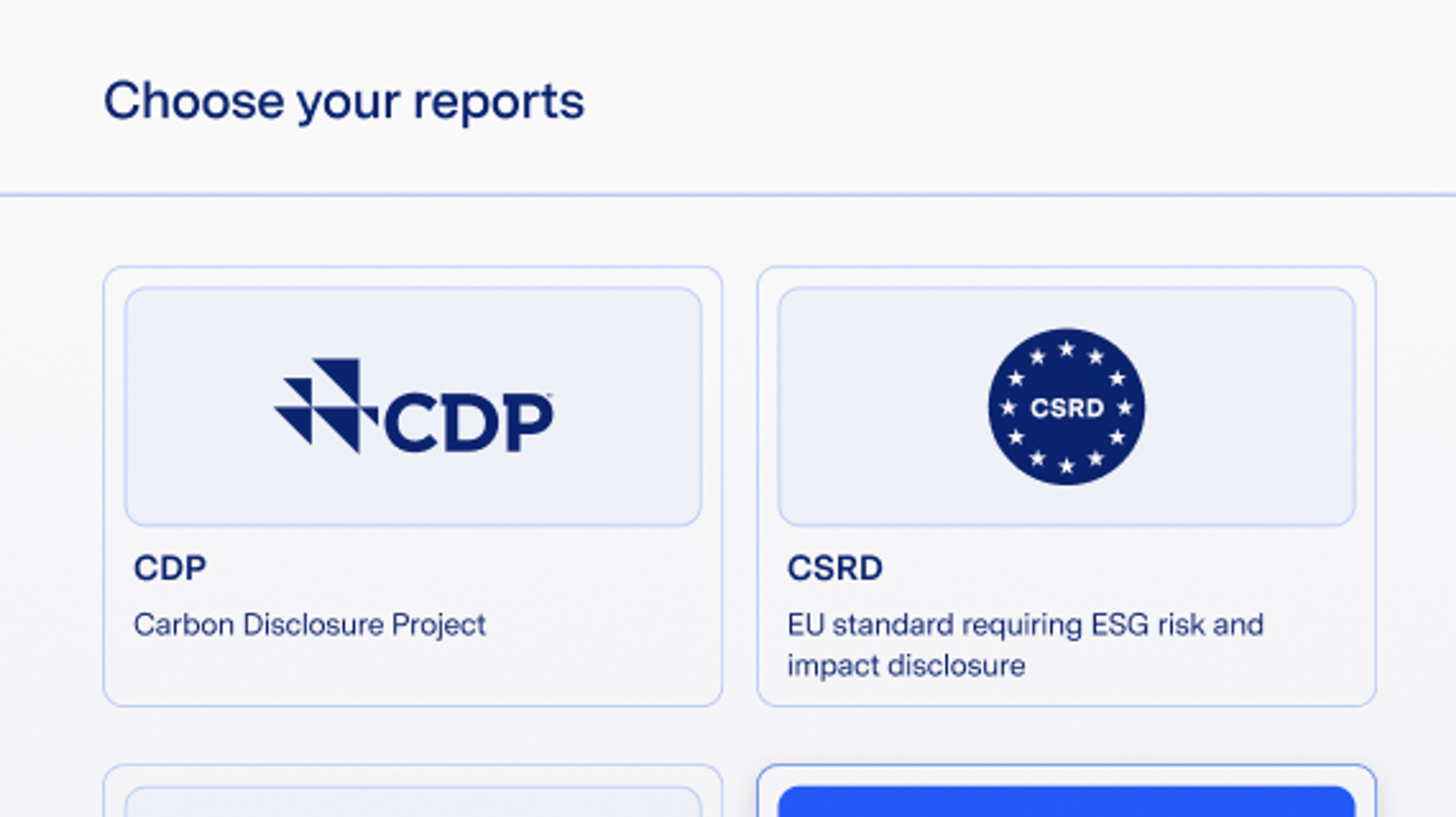 Choose your reports