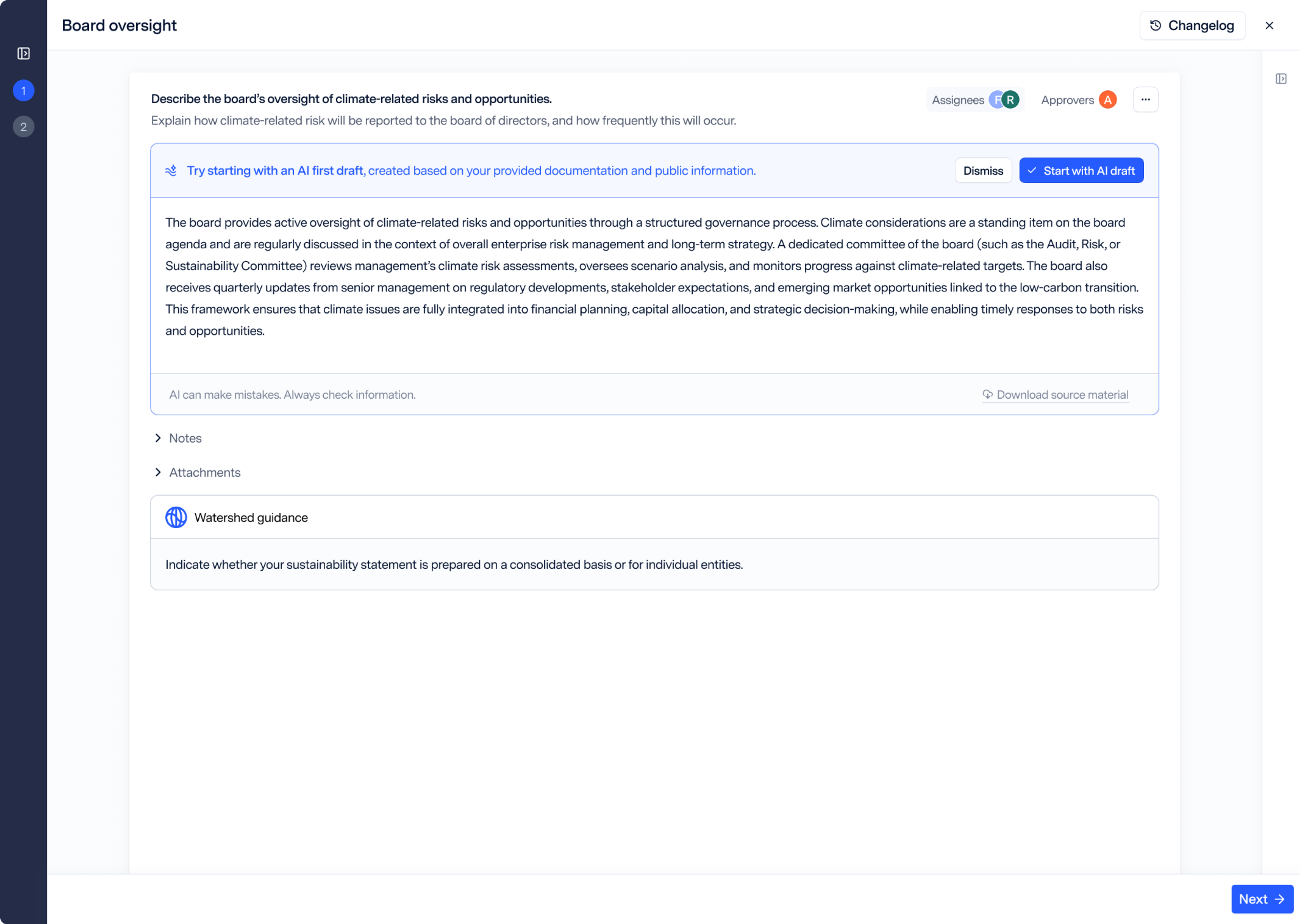 A look at AI report drafting in Watershed