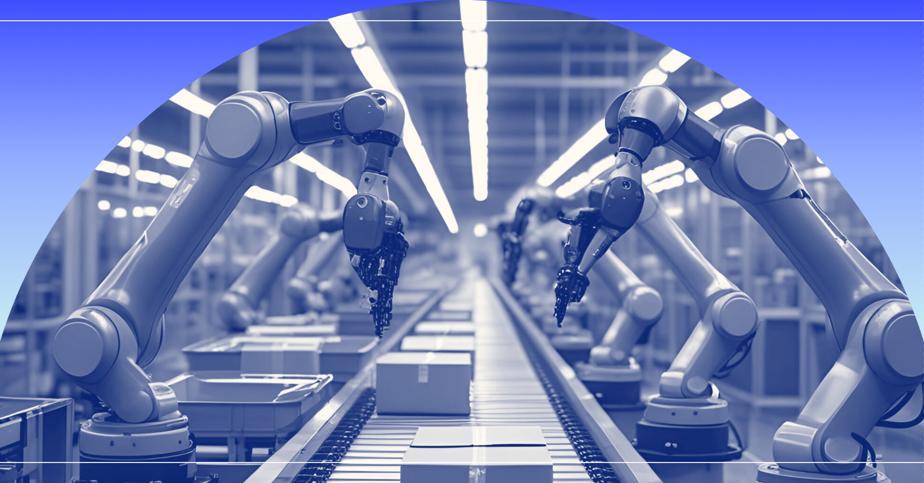 image of robotic arms in a factory