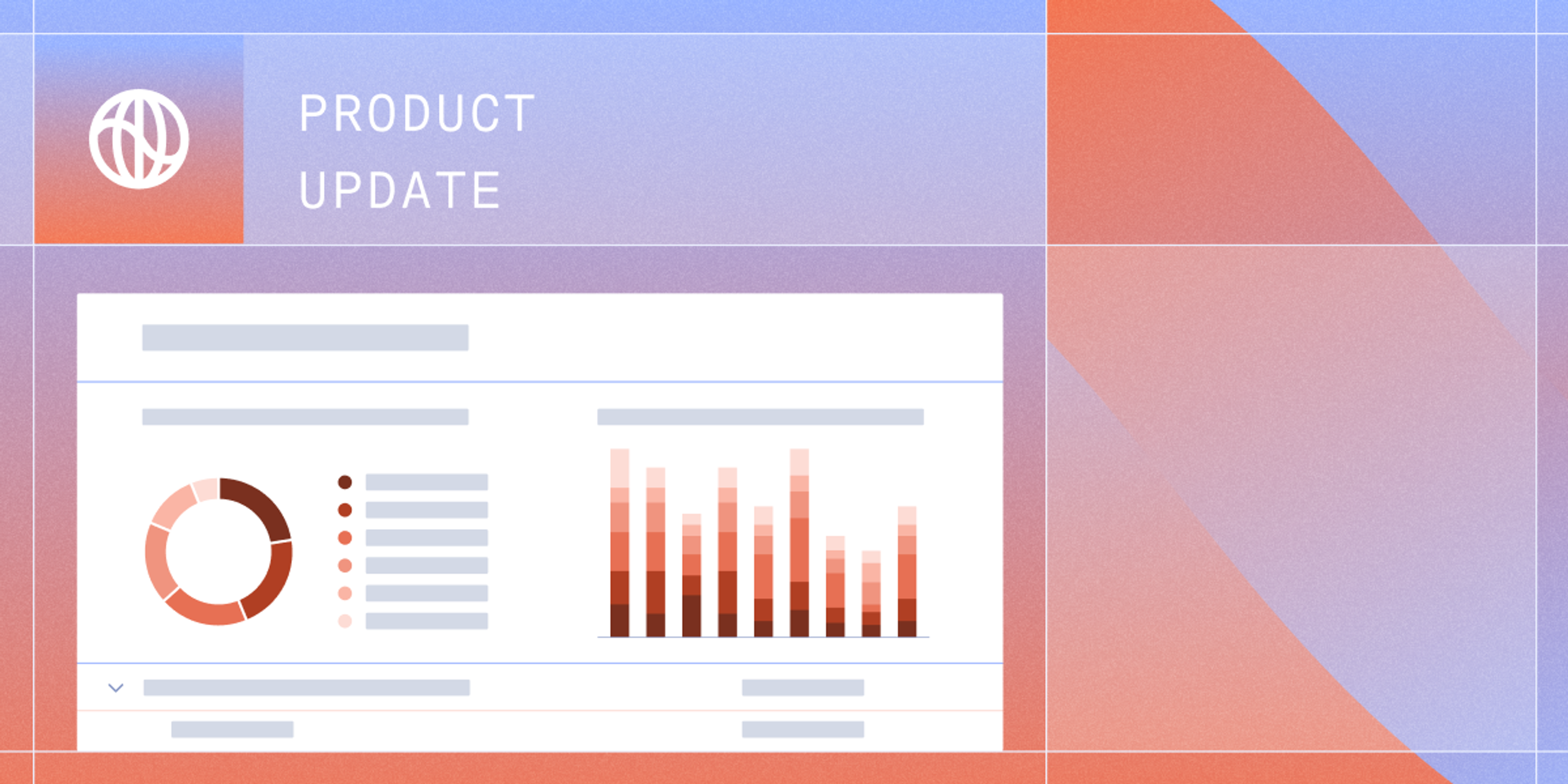 Graphs on an orange and blue background.