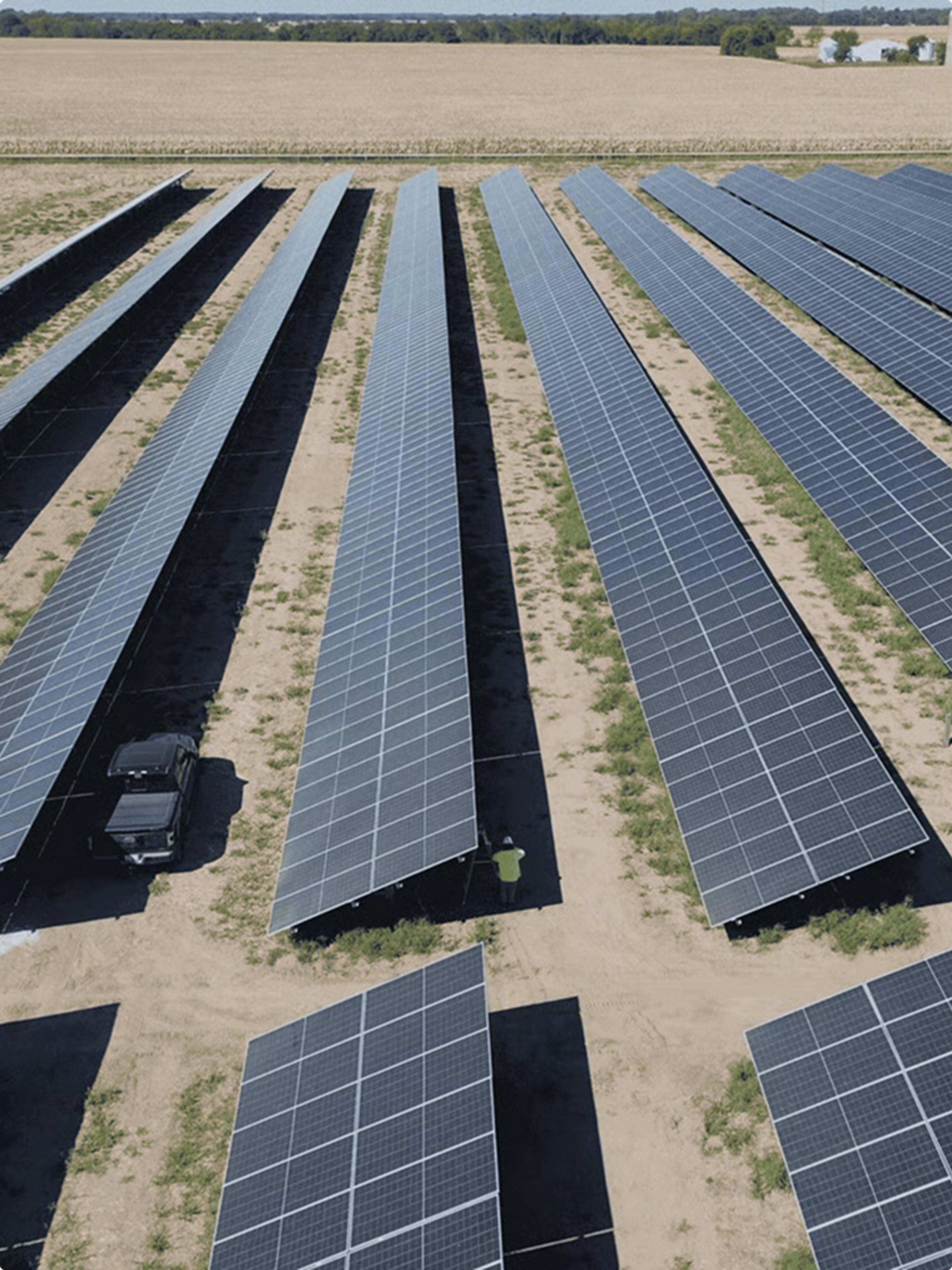 An array of solar panels installed in partnership with Canva and Watershed