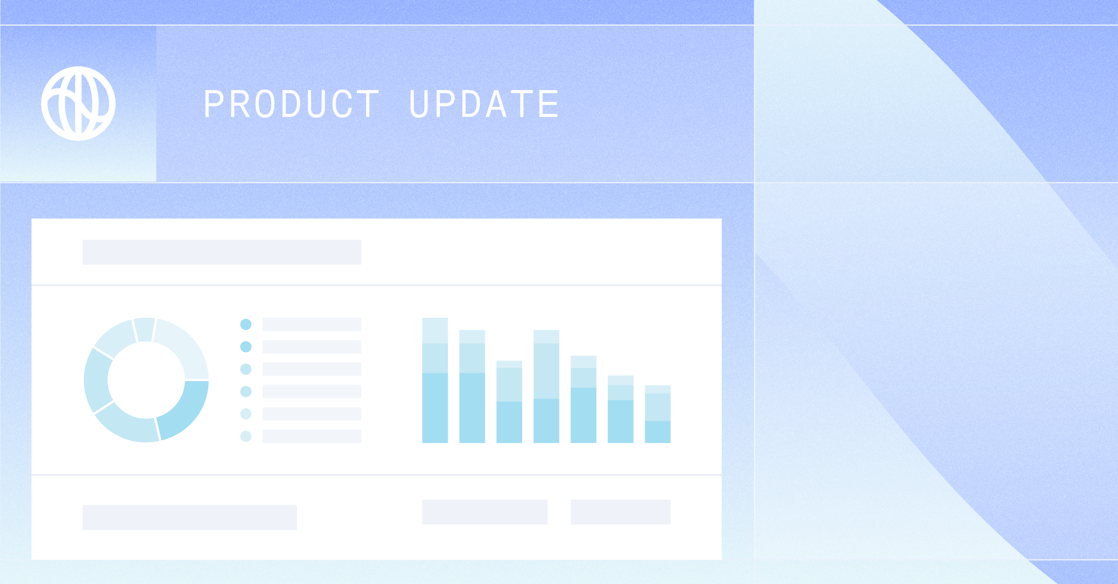 image showing graph and words product update