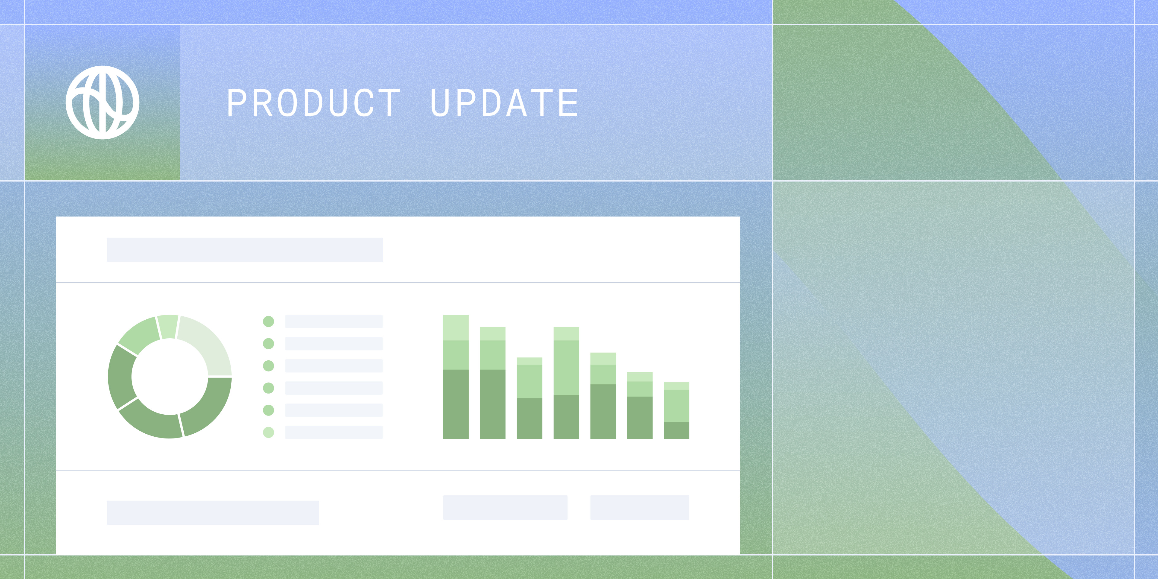 An illustration of graphs with a serene blue and green tint