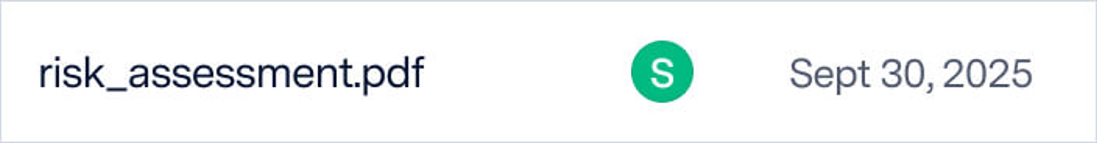 Name of pdf file selected called my risk assessment