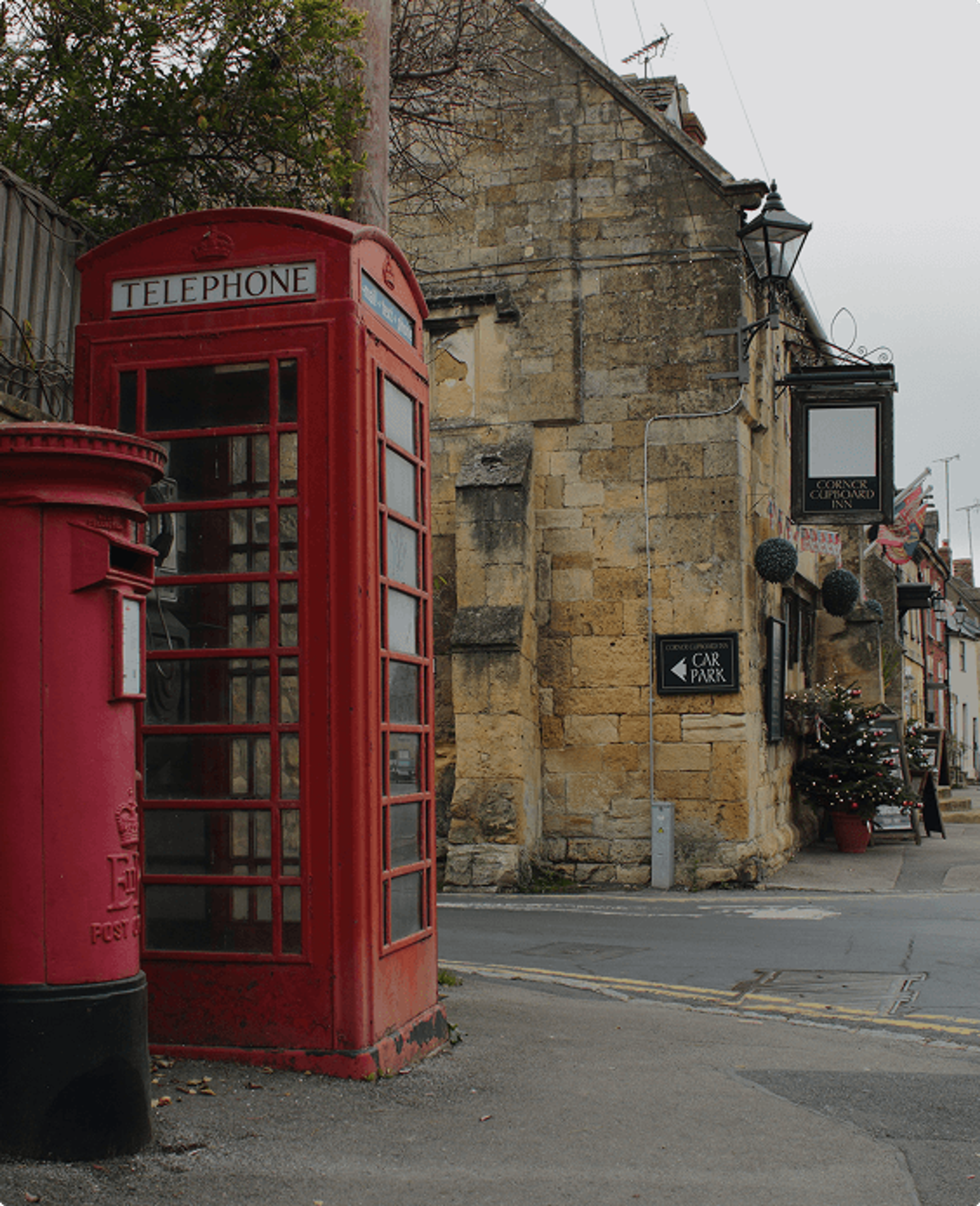 Royal Mail post box in a small town