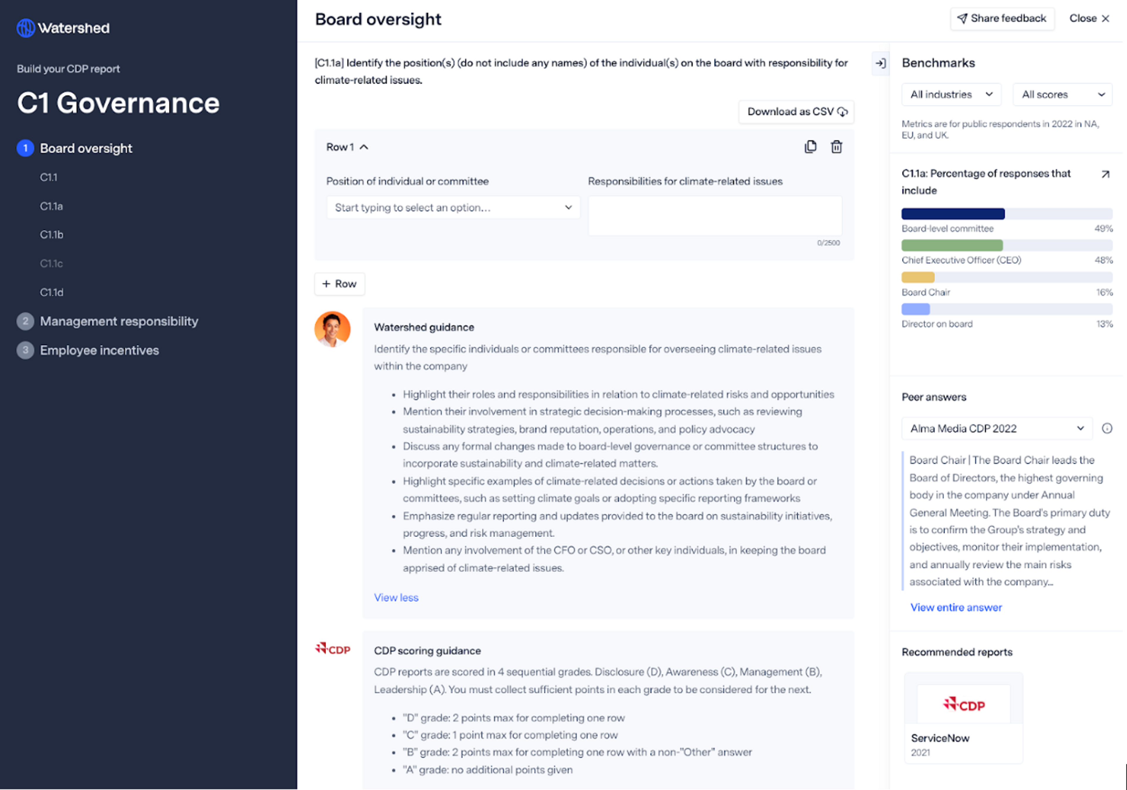 Watershed CDP report builder example