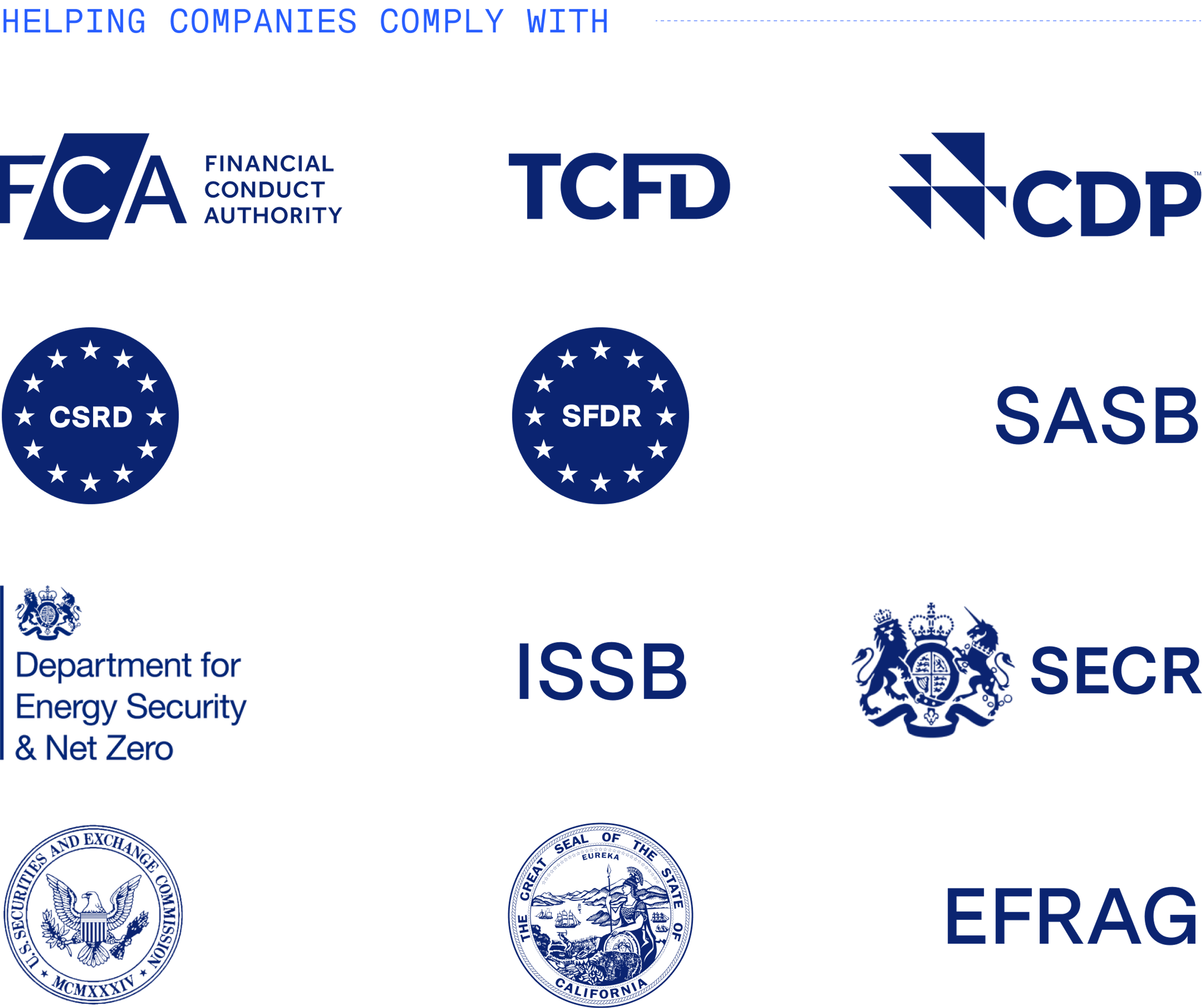Reporting standard logos - with Watershed prepare reports for CSRD, SB253, SB261, and more