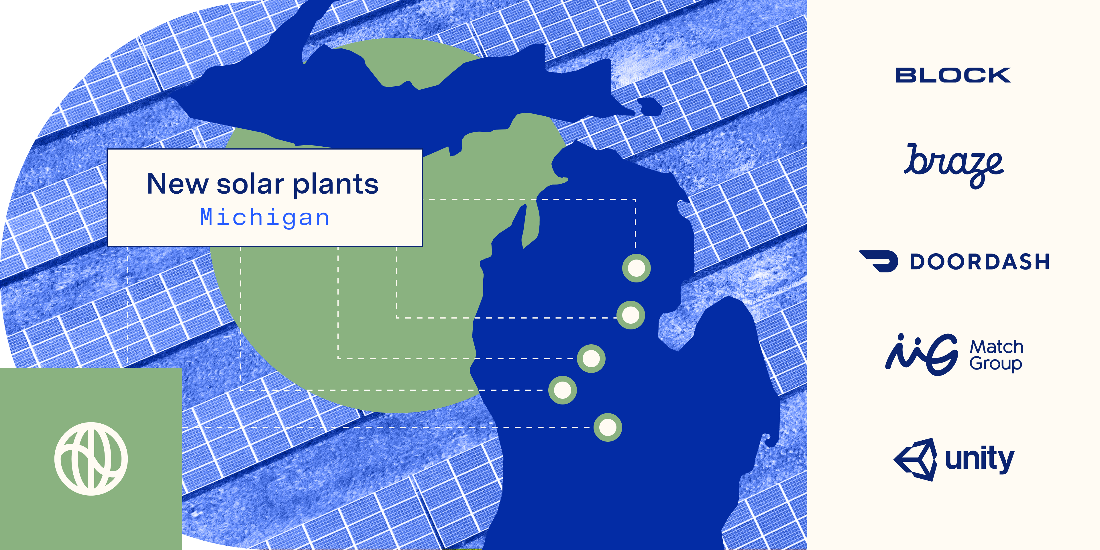 image showing five new solar plants in Michigan