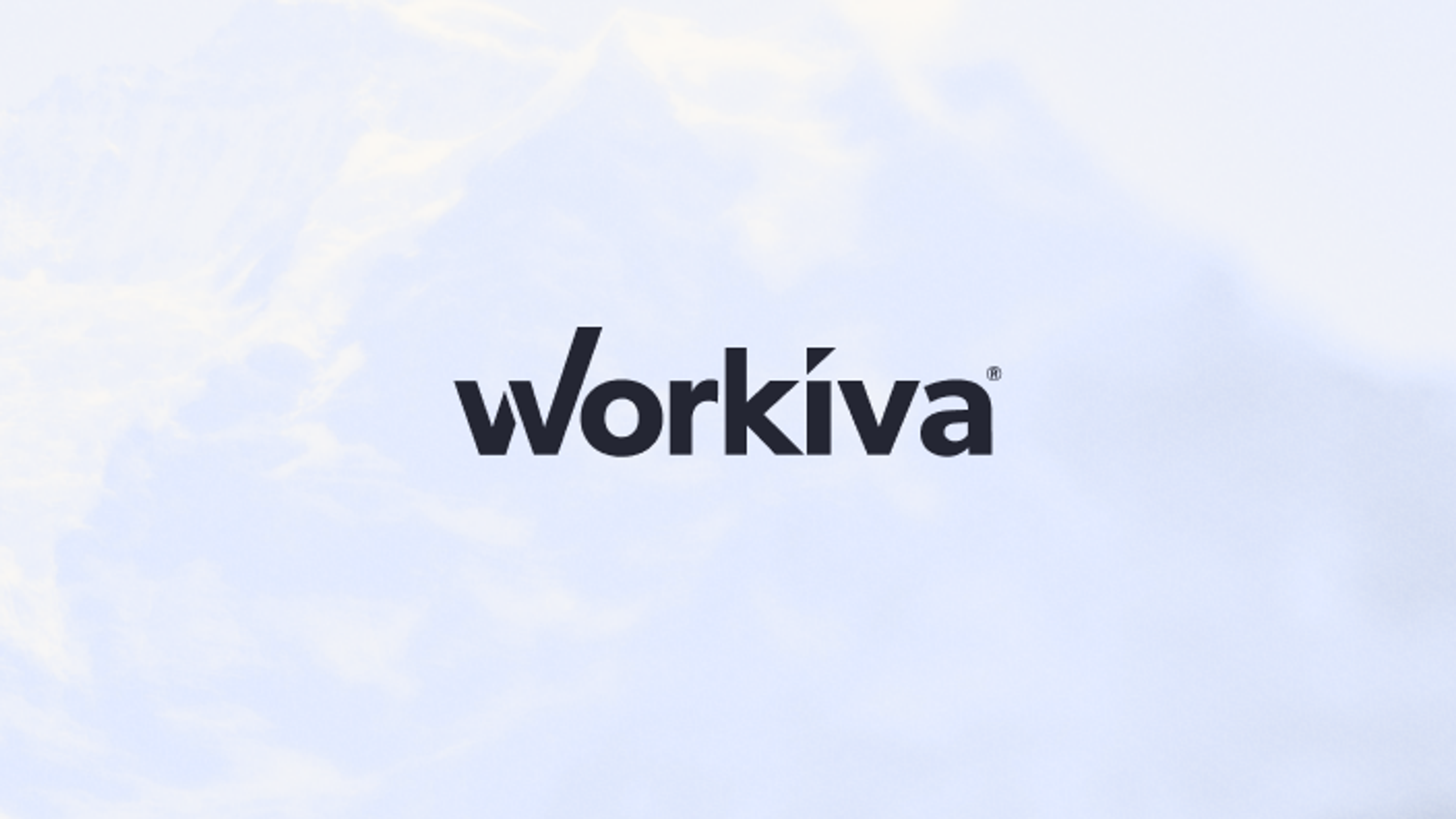 Workiva logo over sky art