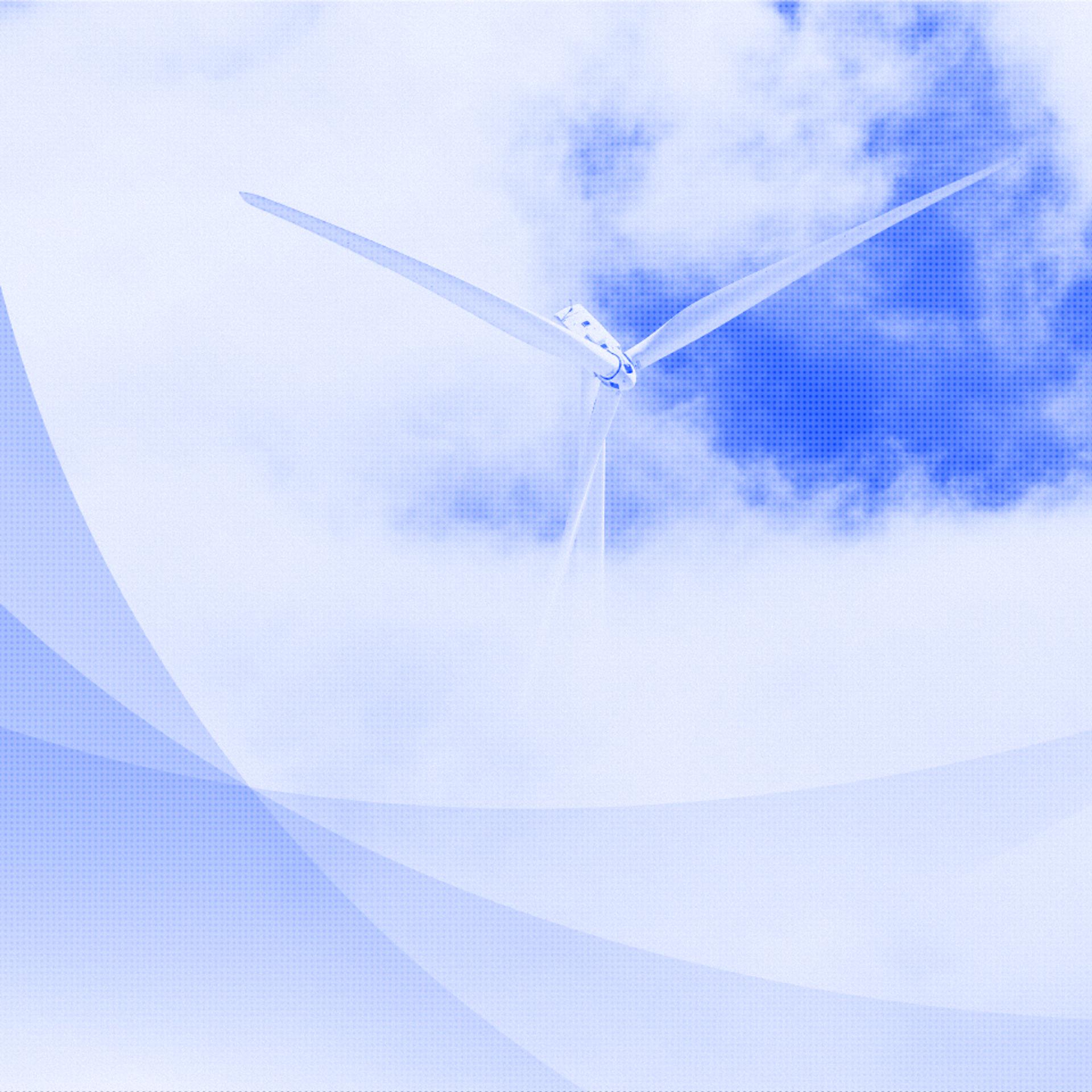 A wind turbine in the clouds producing clean energy