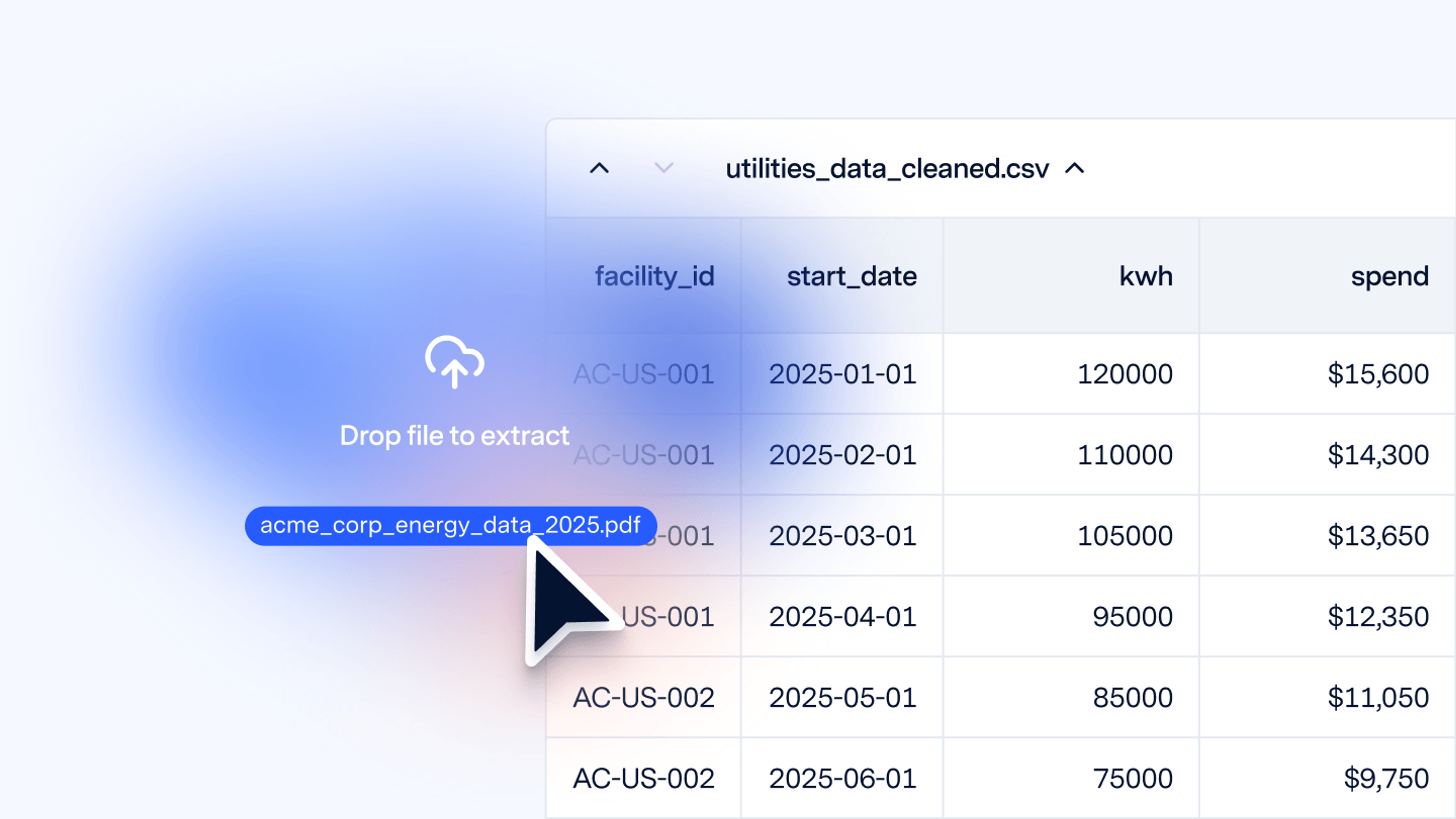 Upload & process utility bills in seconds