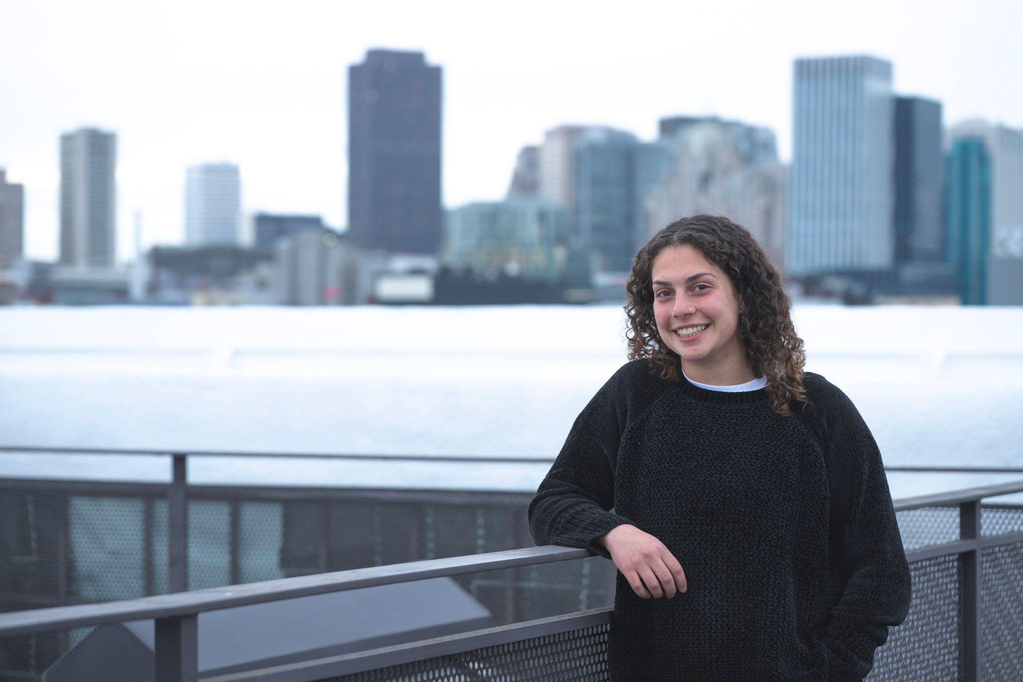 Photo of Aviva with a city skyline behind