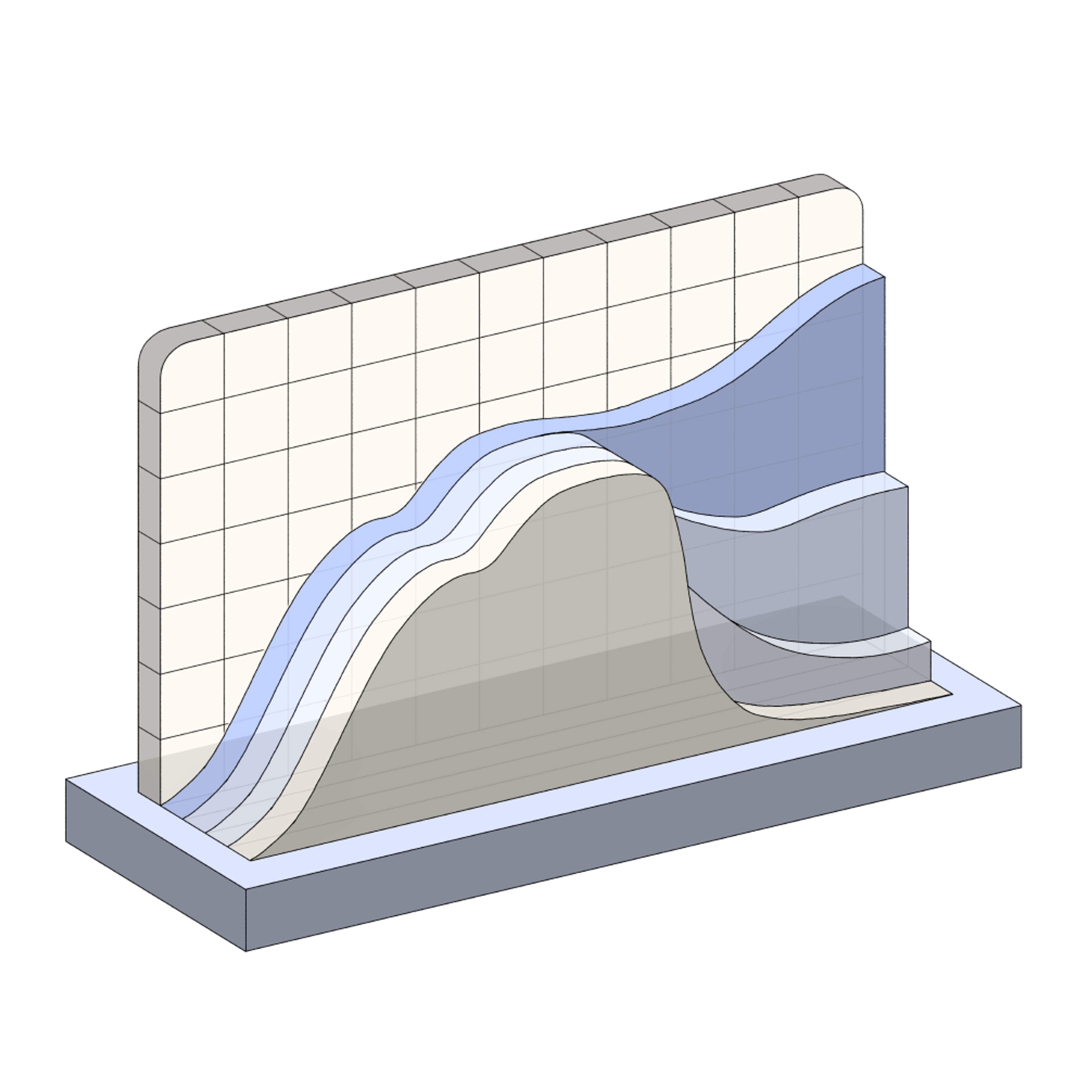 Decorative graph showing emission changes over time