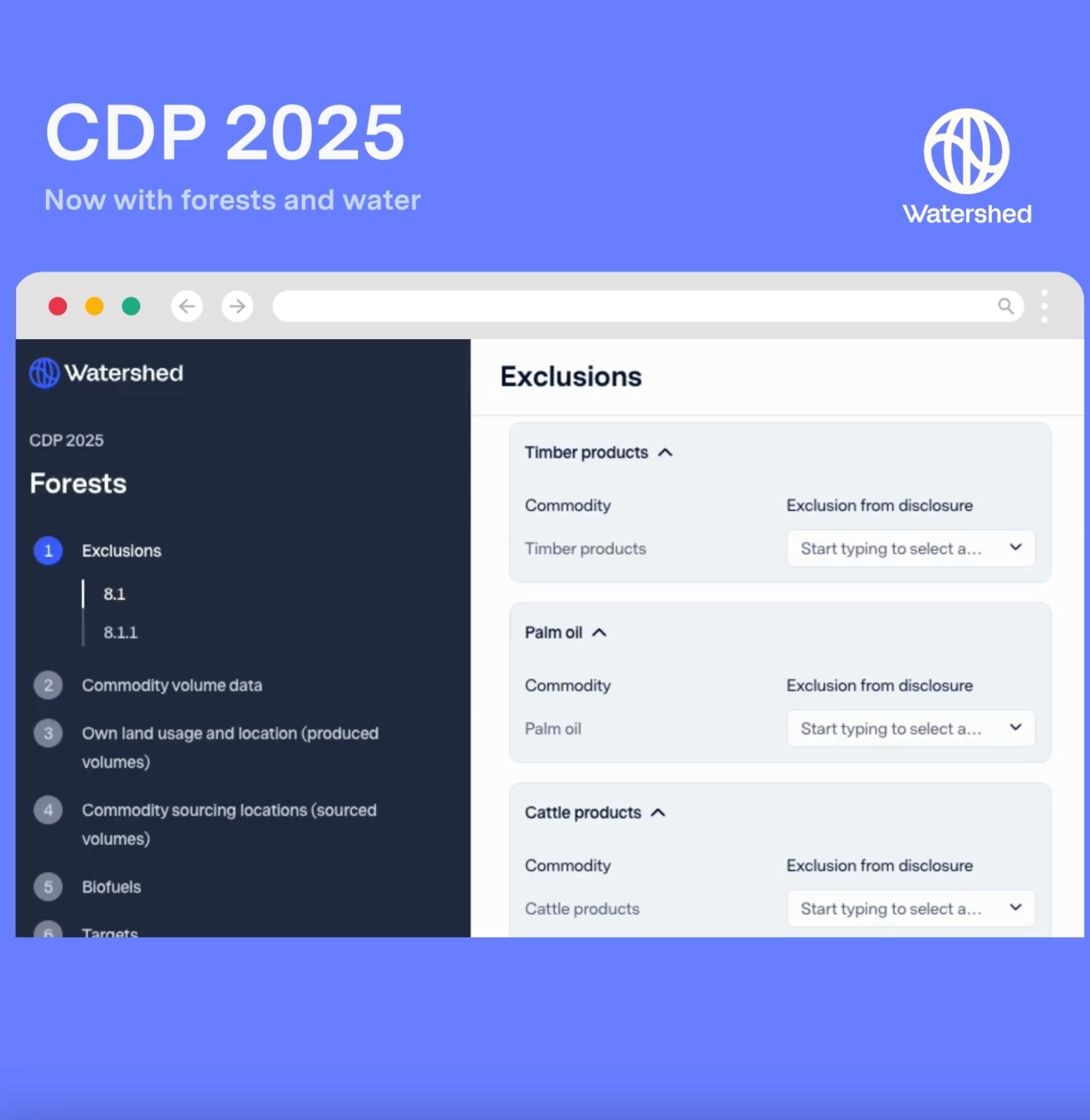Close up of forests and water in CDP 2025