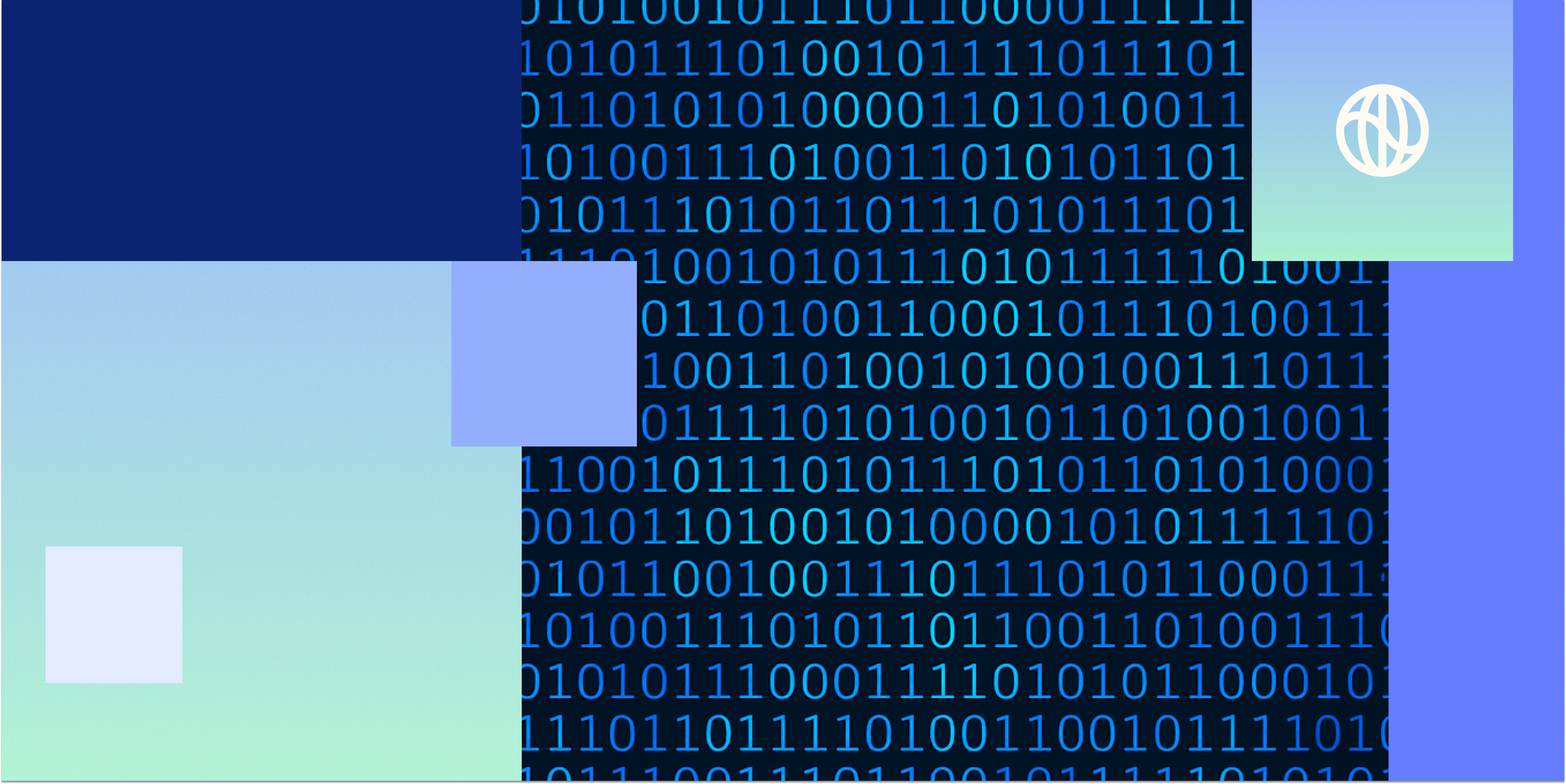 a graphic image with 1s and 0s 