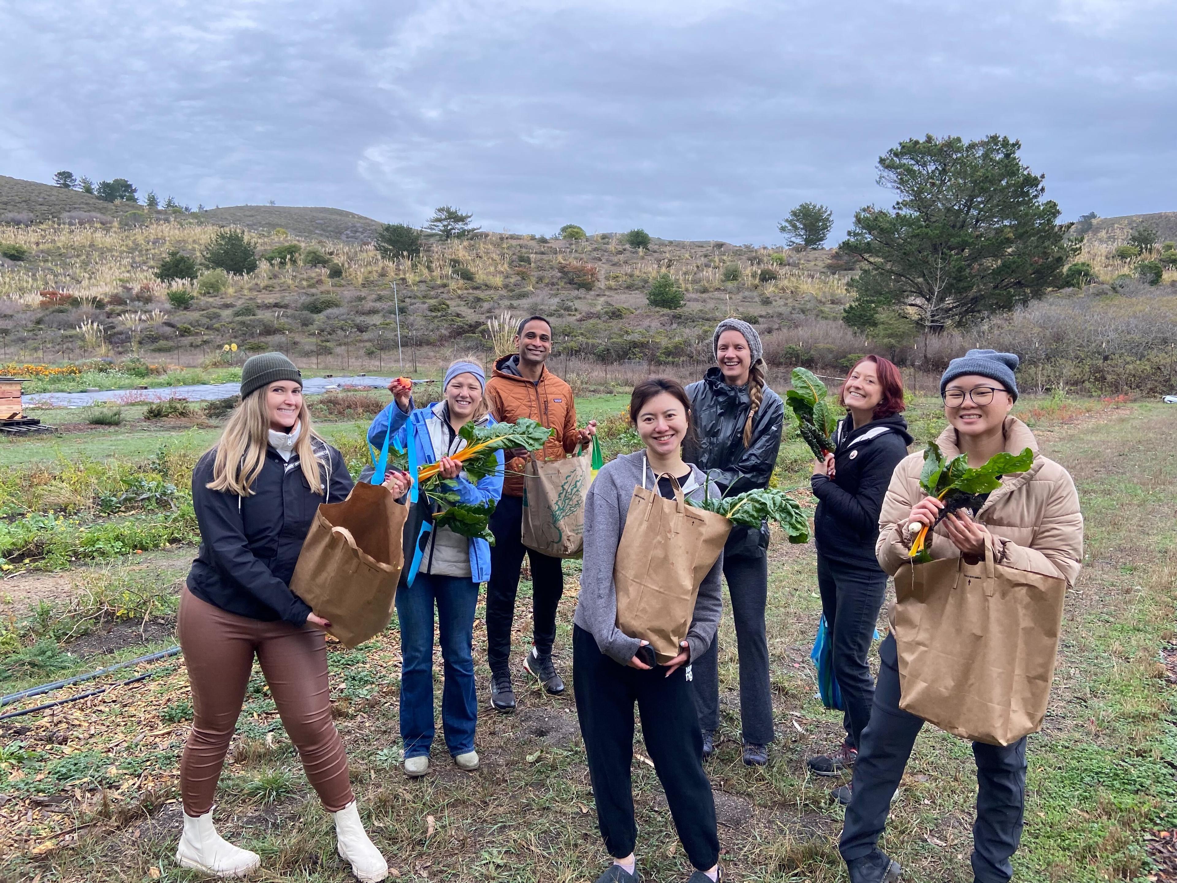 Coupa employees gardening in San Mateo, CA, during Global Impact Week.