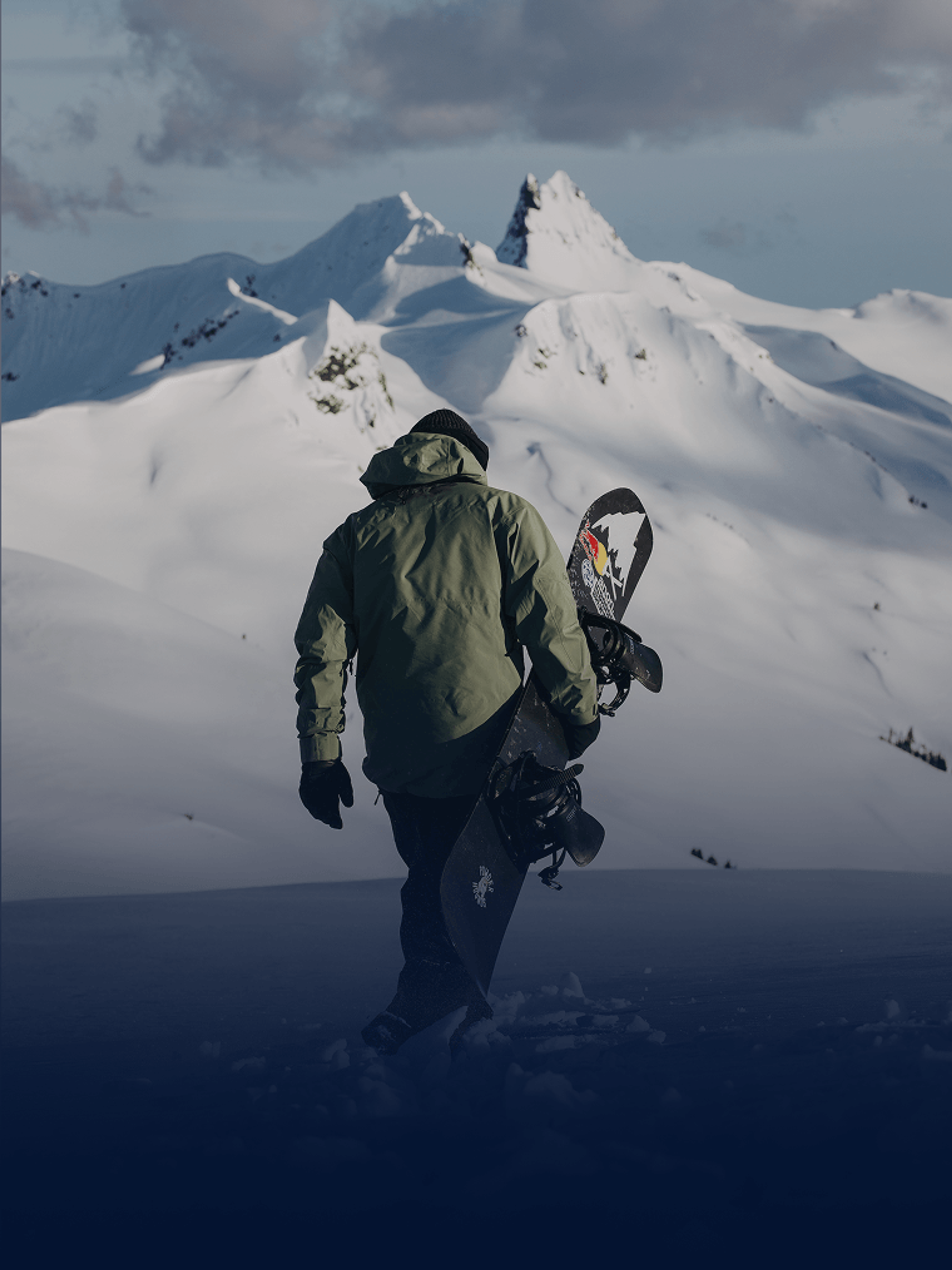 Image of a snowboarder in the backcountry