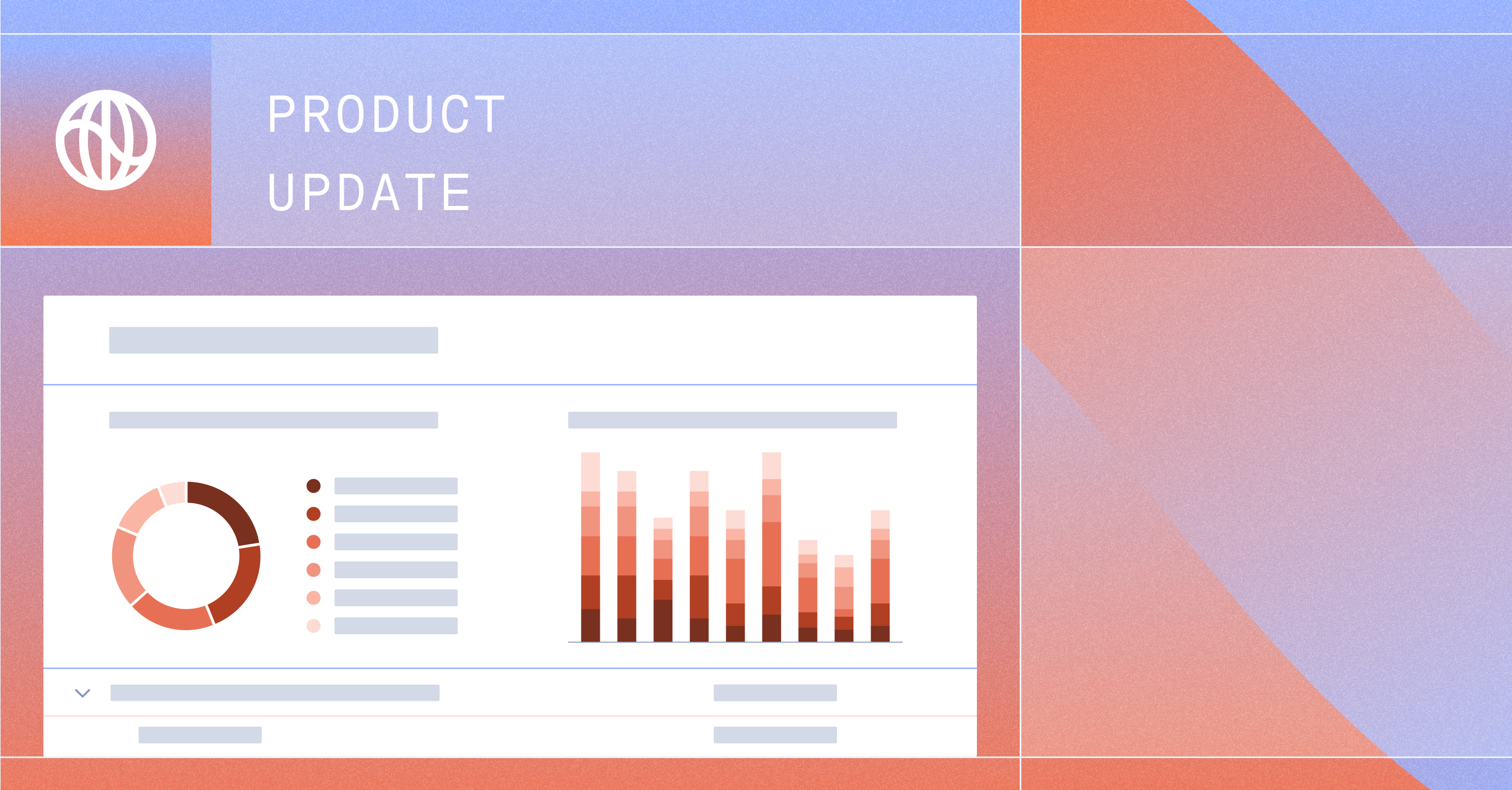 image showing graph and words product update