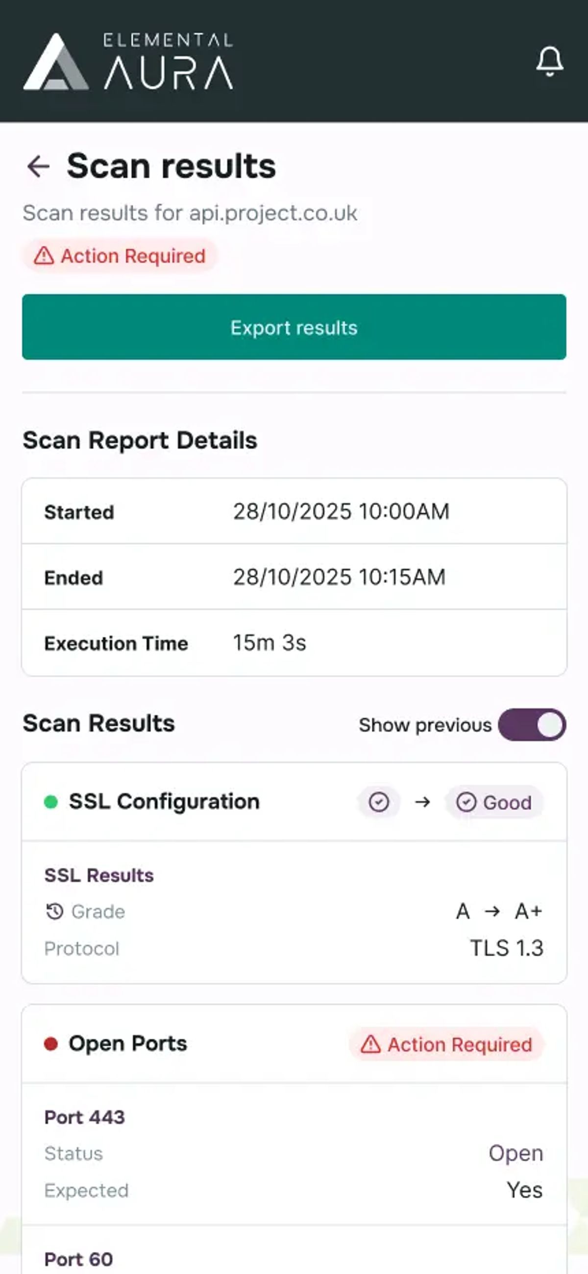 PassiveScan: Vulnerability & Port Scan Results