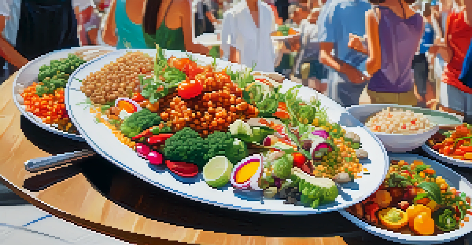 A gourmet vegan dish arranged on a plate, showcasing vibrant colors and artistic garnishing.