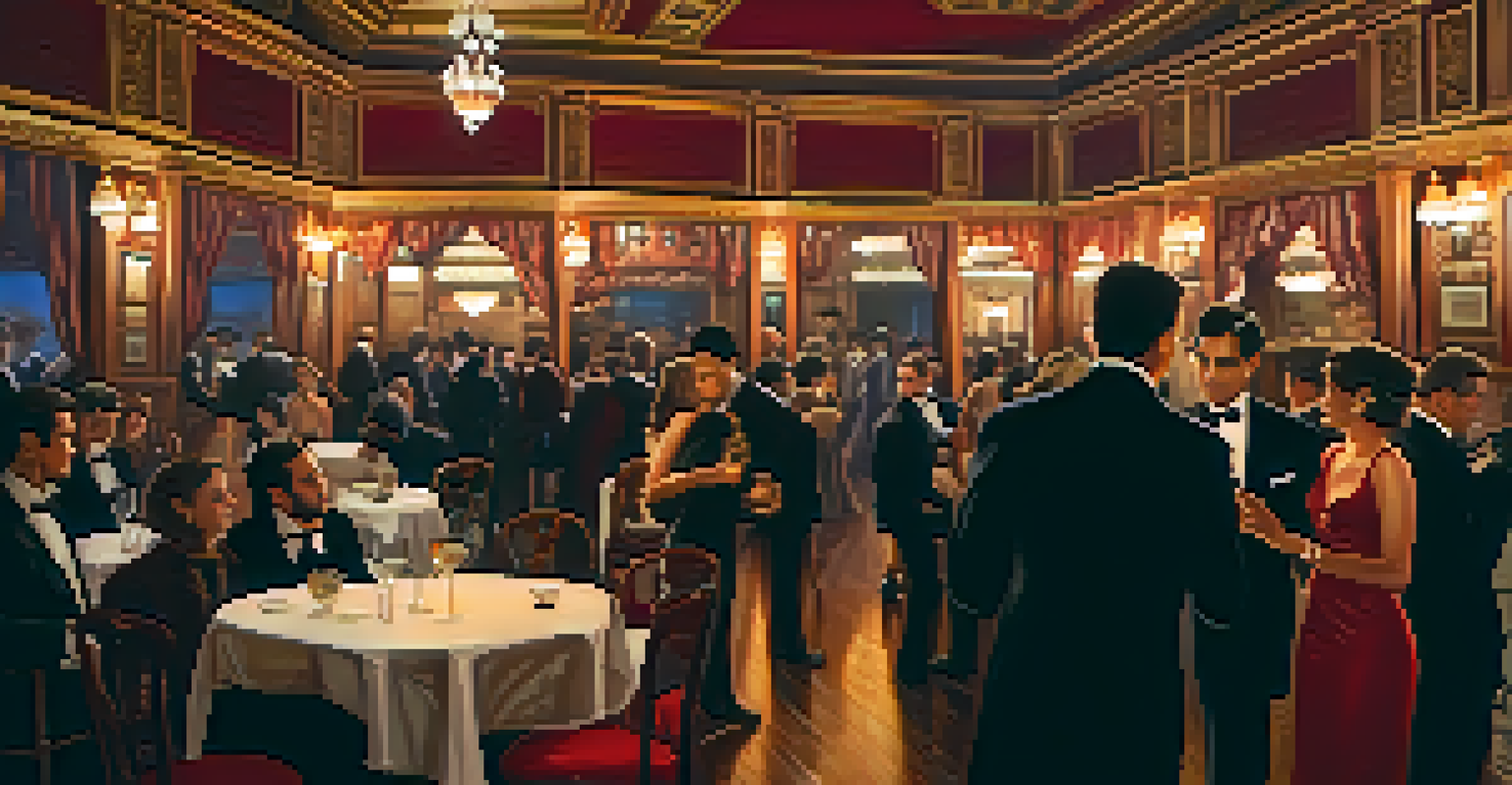 A cozy dance hall on the Barbary Coast with patrons dancing, elegant decor, and warm lighting, capturing the lively yet intimate atmosphere of the night.