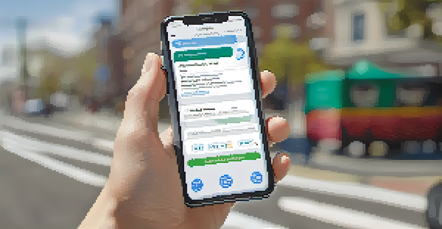 A close-up of a hand holding a smartphone showing a vaccination scheduling app, with a blurred vaccination site in the background.