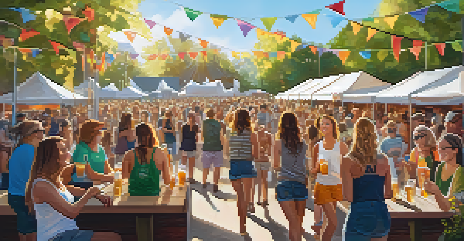 Women brewers serving beer at an outdoor craft beer festival with a diverse crowd enjoying the event.
