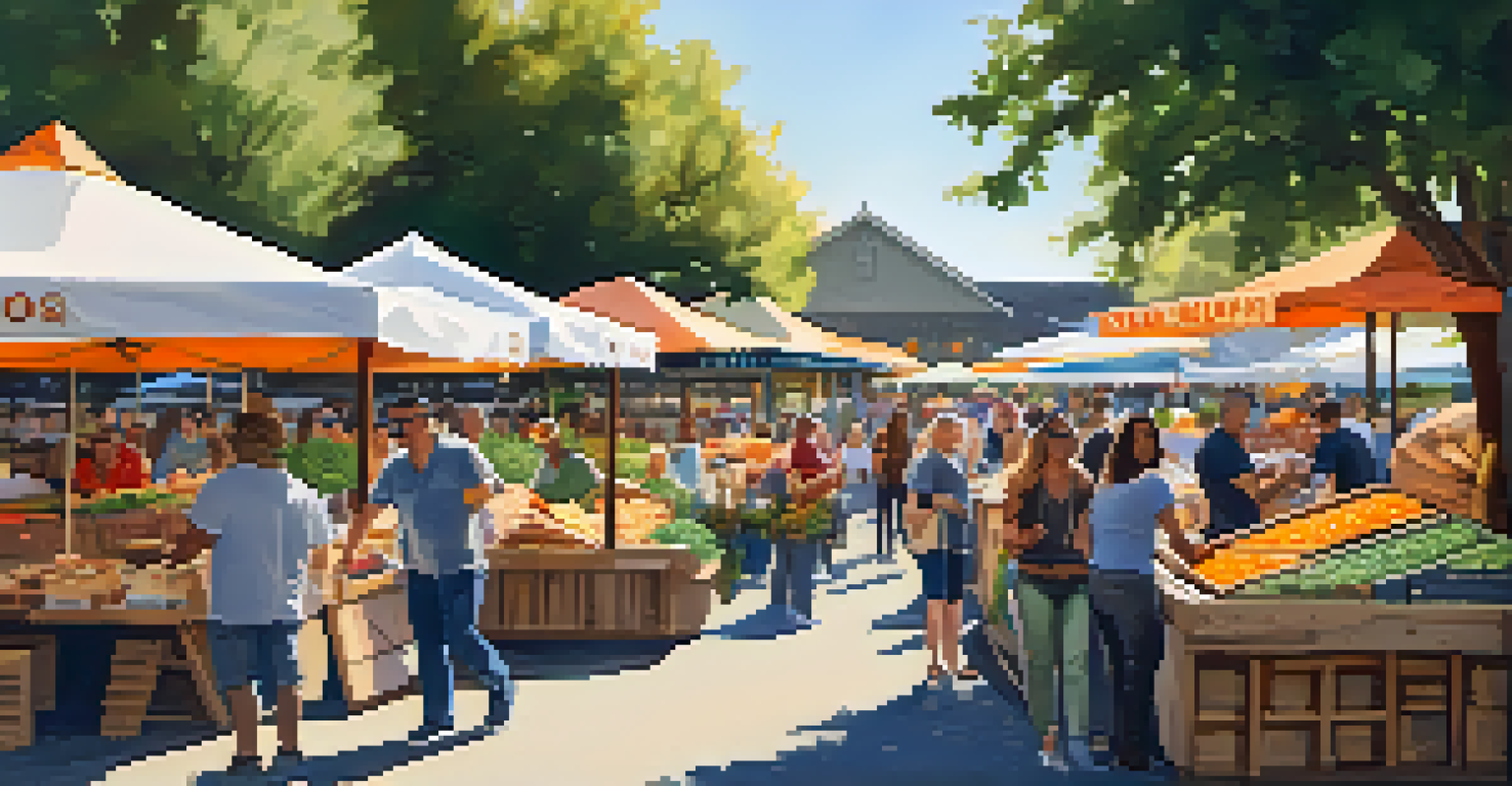 An outdoor market in Napa Valley filled with food stalls and people enjoying their meals.