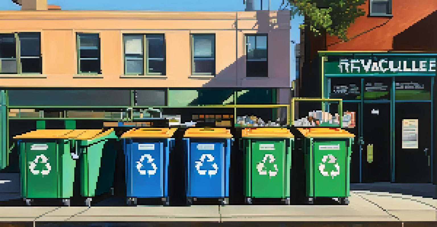A detailed view of a recycling station in San Francisco with clear signage for recyclable materials, illustrating the city's sustainability efforts.