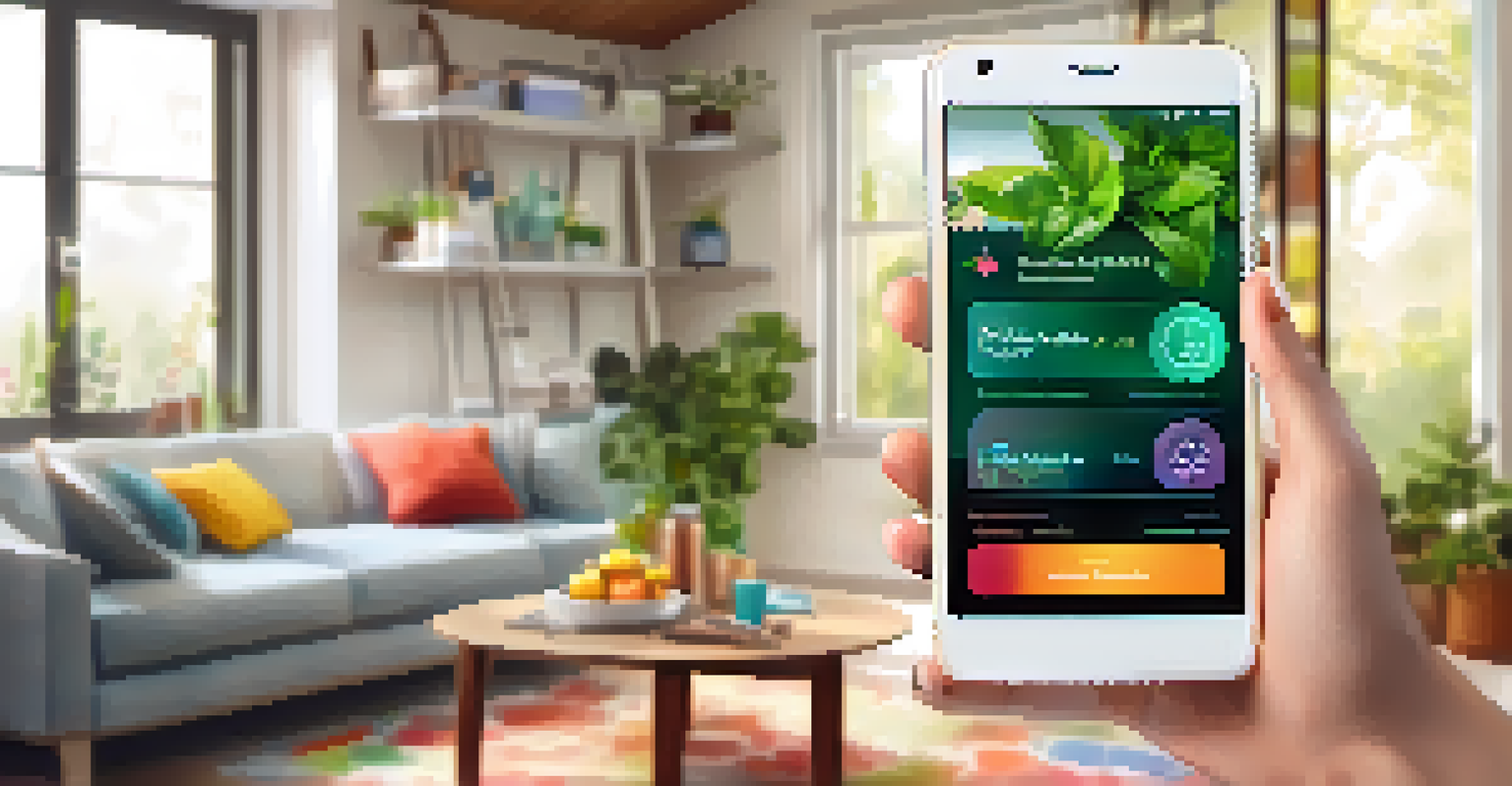 A close-up of a smartphone showing a mobile health application with a user-friendly interface.