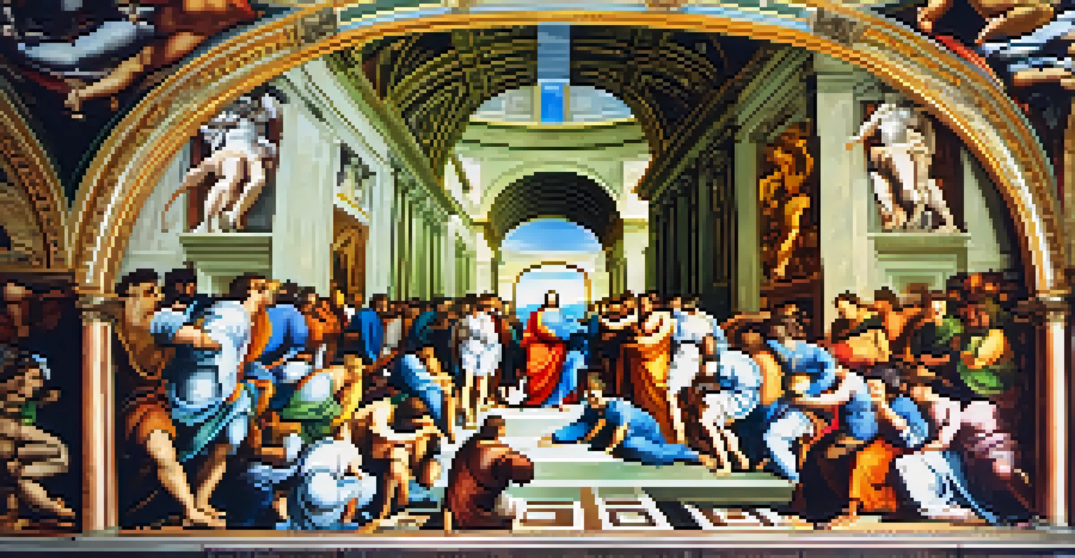 The interior of the Sistine Chapel featuring Michelangelo's Creation of Adam, with visitors admiring the artwork.