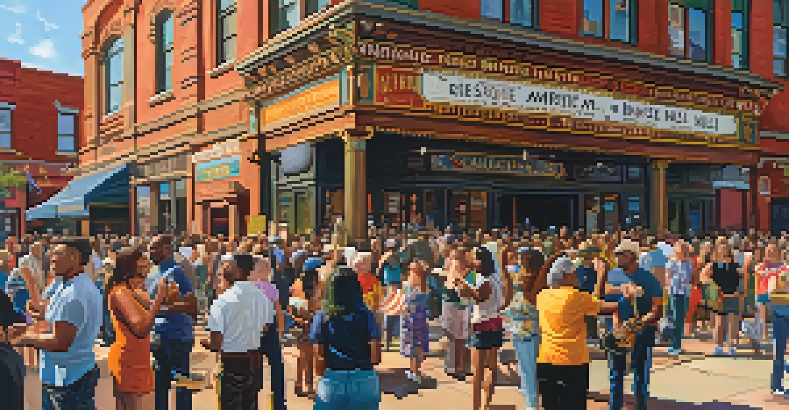 Community event outside the Great American Music Hall, featuring live music and a diverse crowd enjoying the festivities.