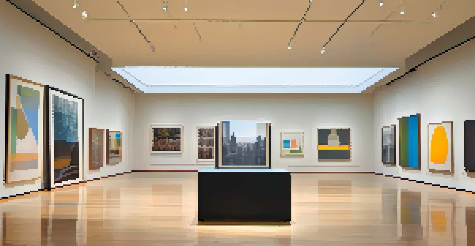 Inside the San Francisco Museum of Modern Art, showcasing contemporary art installations and vibrant paintings in a well-lit gallery.