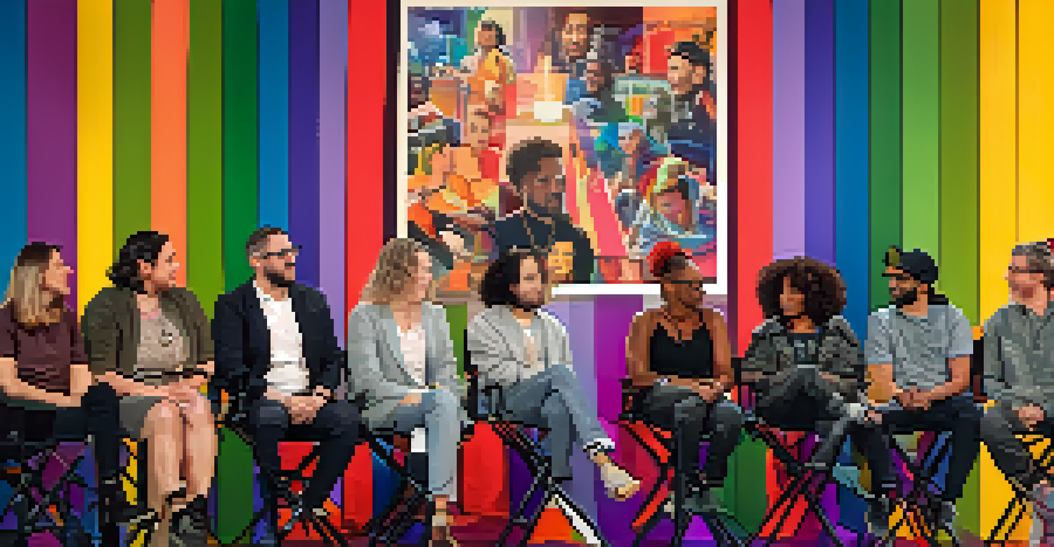 A panel discussion at a film festival featuring engaged filmmakers and activists, with an audience in attendance.