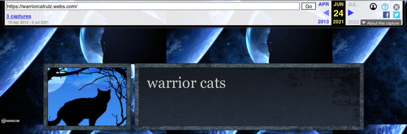 https://warriorcatrulz.webs.com/ Through way back machine