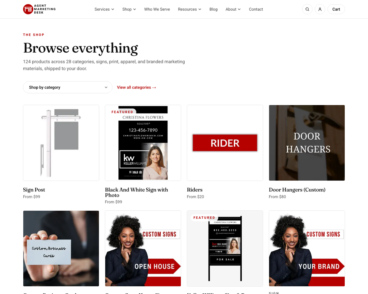 The Agent Marketing Desk online shop